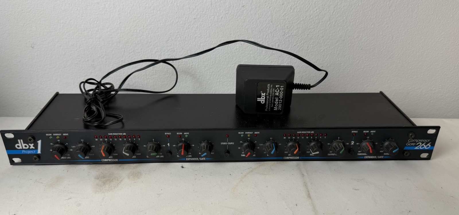 DBX Project 1 Compressor Gate 266 2-Channel Rack Mount Made in USA With Charger