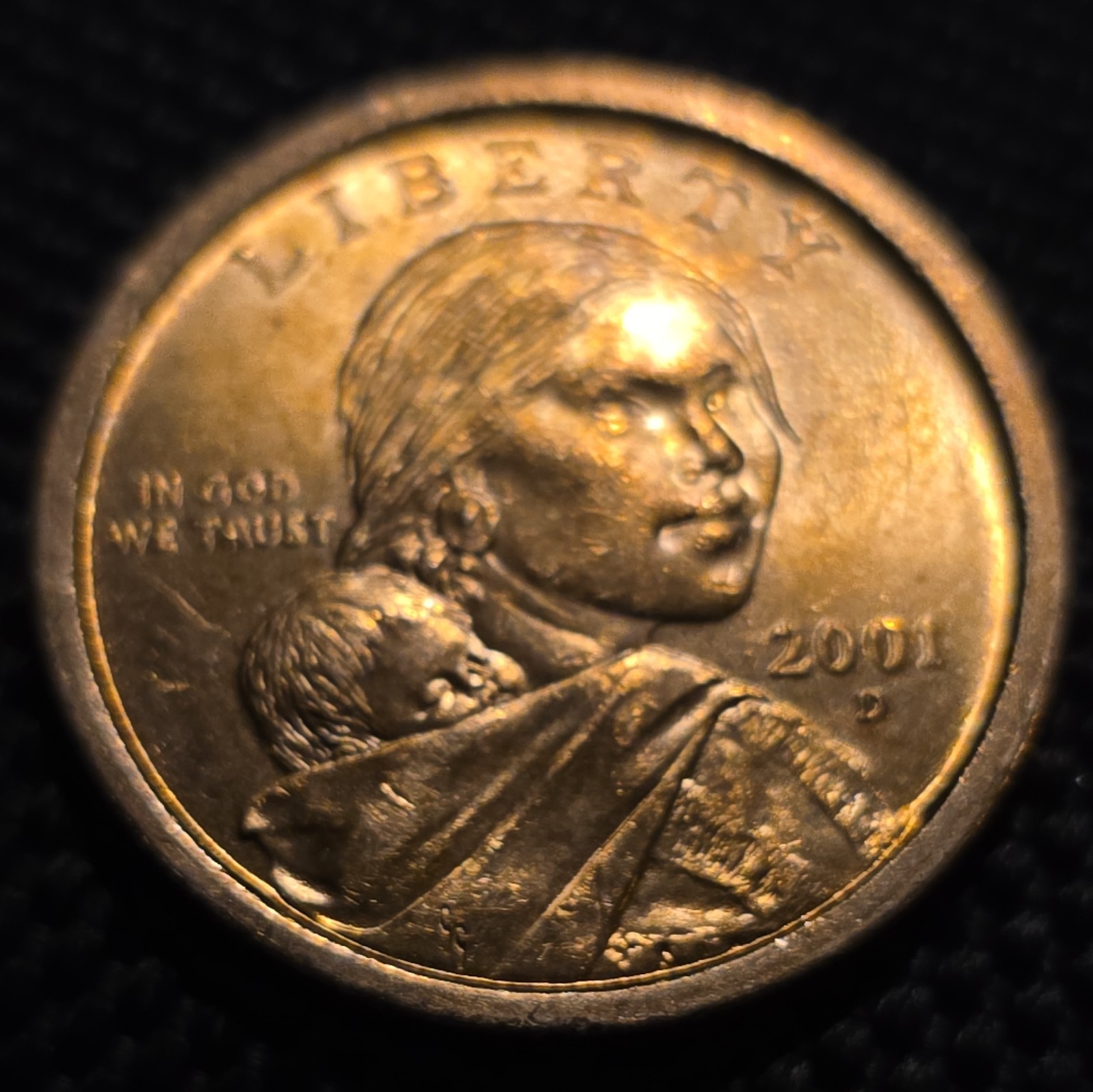 2001 D SACAGAWEA One Dollar US Liberty Coin Native American Dsgn Soaring Eagle