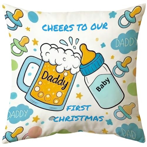 Gifts for Dad to Be -18x18Inch Throw Pillow Cover Funny New Dad Gifts with