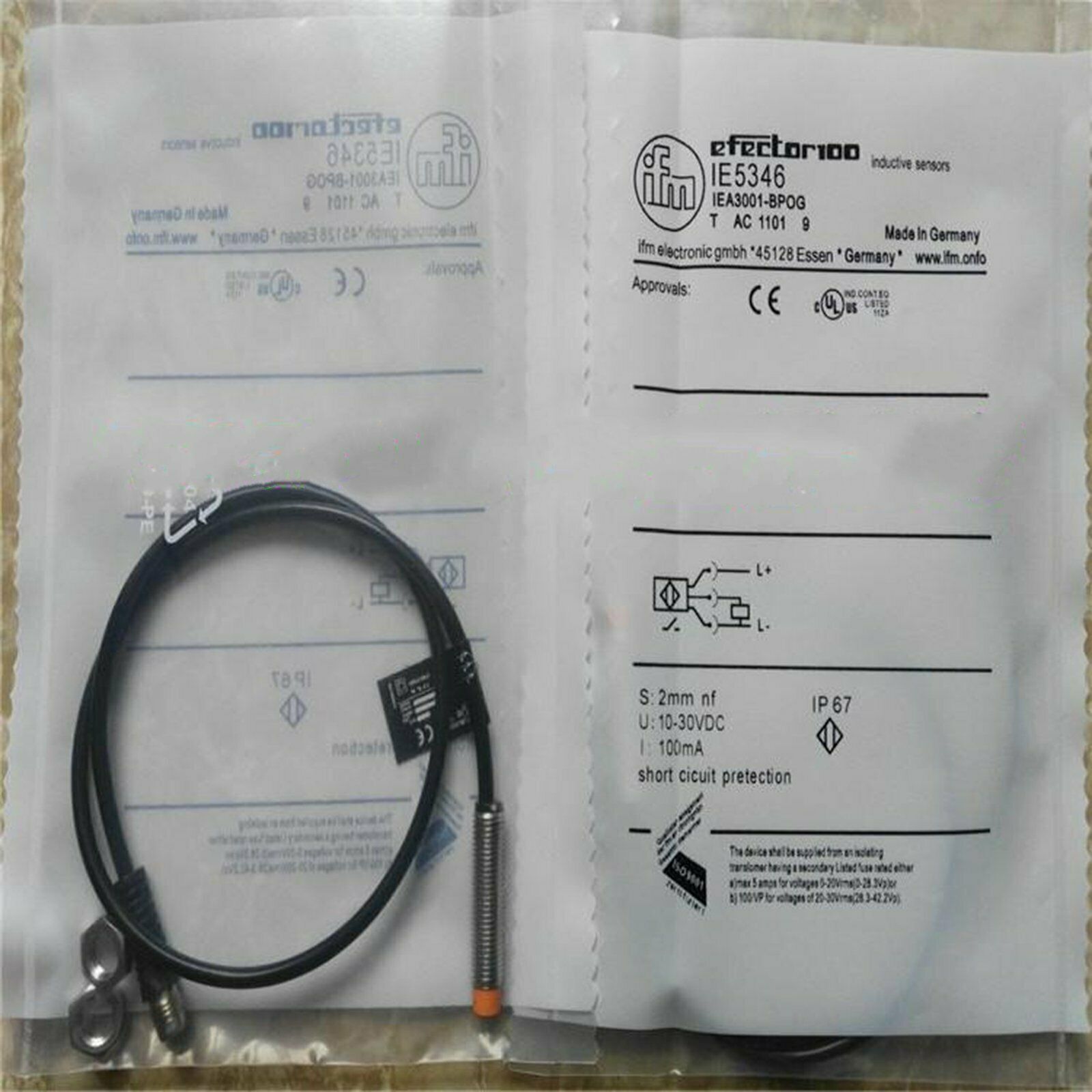 IFM IE5346 Proximity Switch Sensor 10-30VDC 100mA New