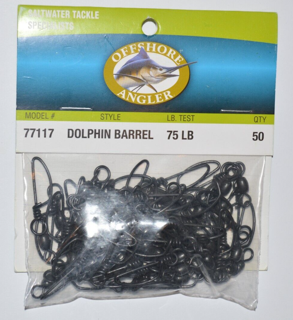 offshore angler barrel snap swivels dolphin barrel 75LB 50 per pack
