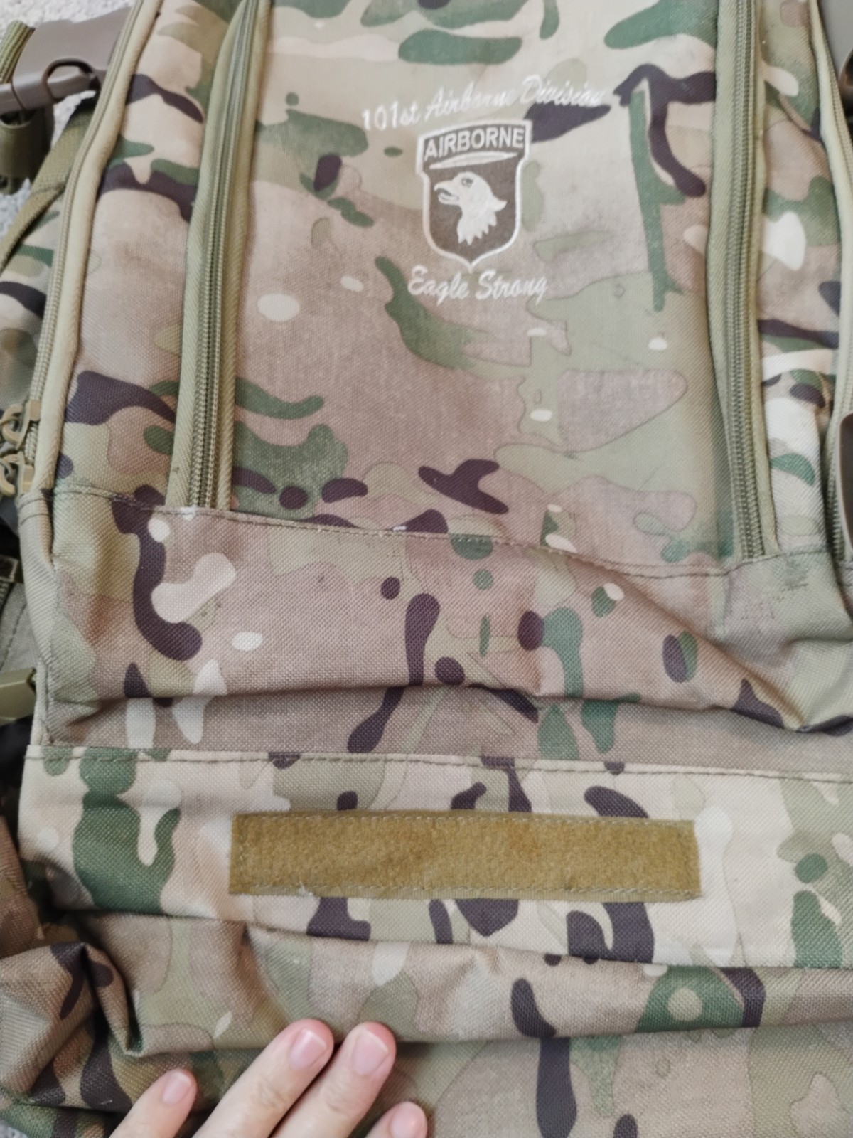 Camo 101st Airborne Division Eagle Strong Backpack, Missing Clip