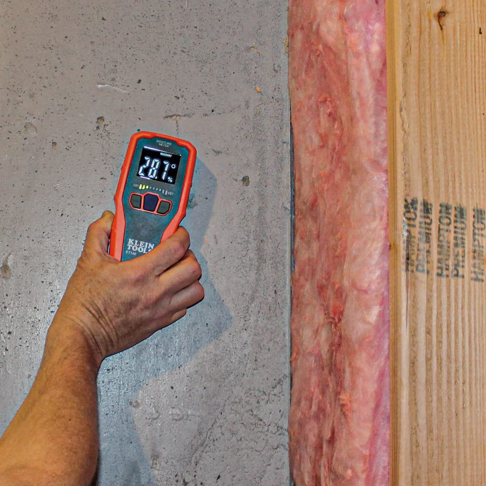 Klein Tools ET140 Pinless Moisture Meter for Non-Destructive Moisture Detection