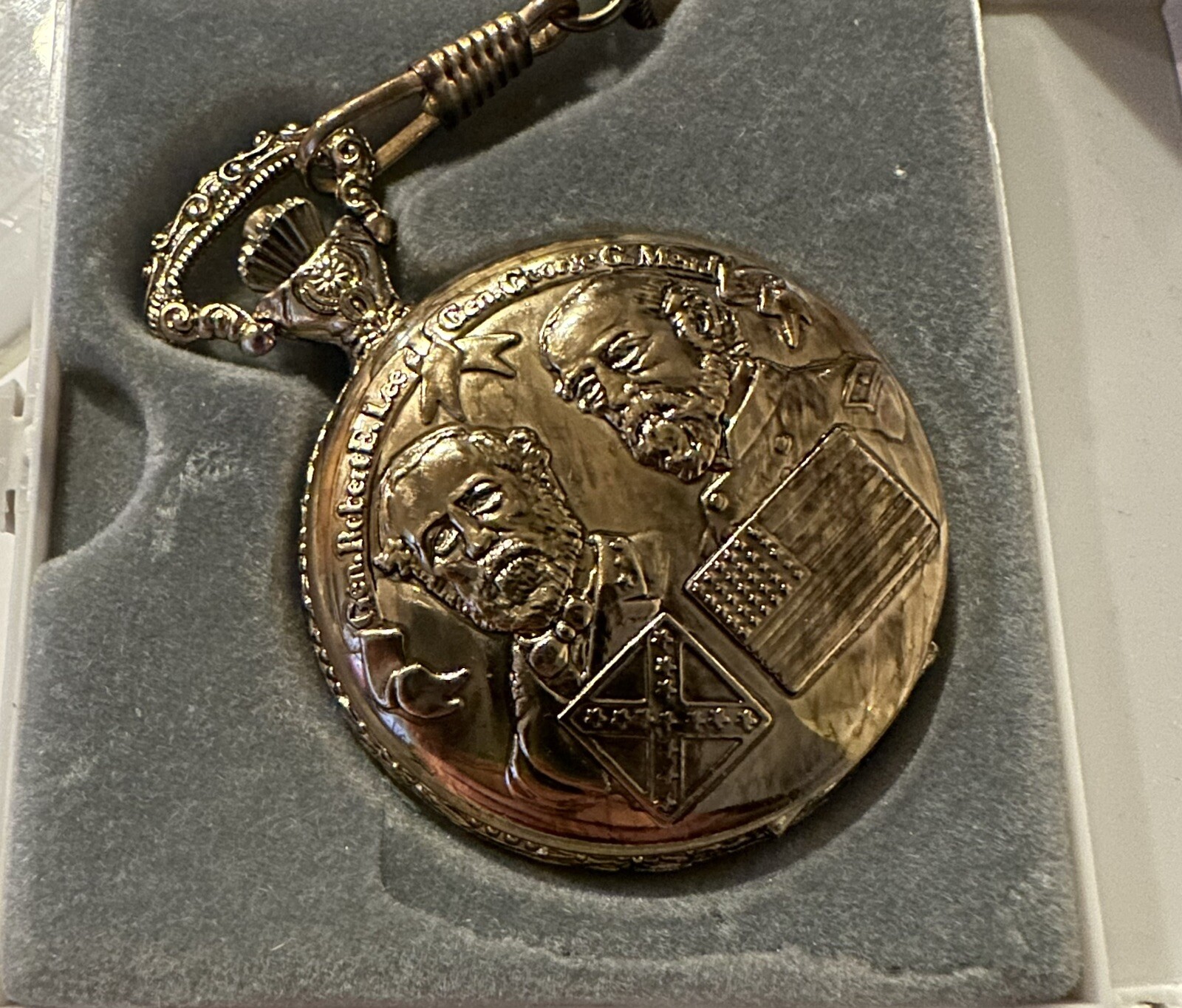 Men's Vintage Mechanical Pocket Watch-Working-Robert E Lee-Ulysses S Grant