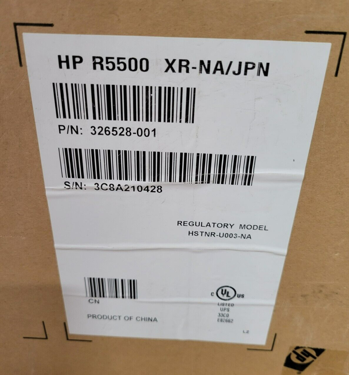 NEW UPS HP R5500 XR NA/JPN  PN 326528-001 HSTNR-U003-NA AF426A 5000KVA 3U 4000W