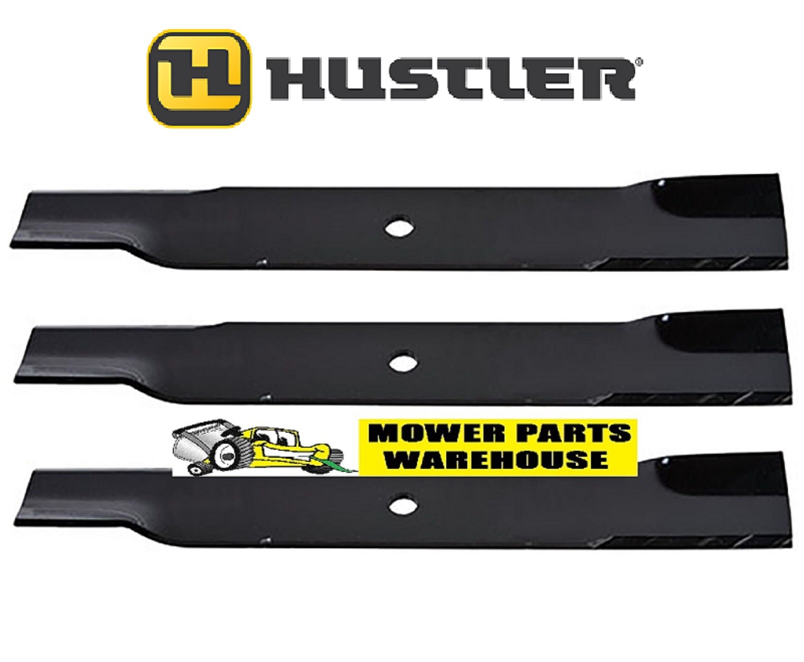 3 Mower Blades for Hustler 52" Raptor 603995 795526 783753 Made in the USA