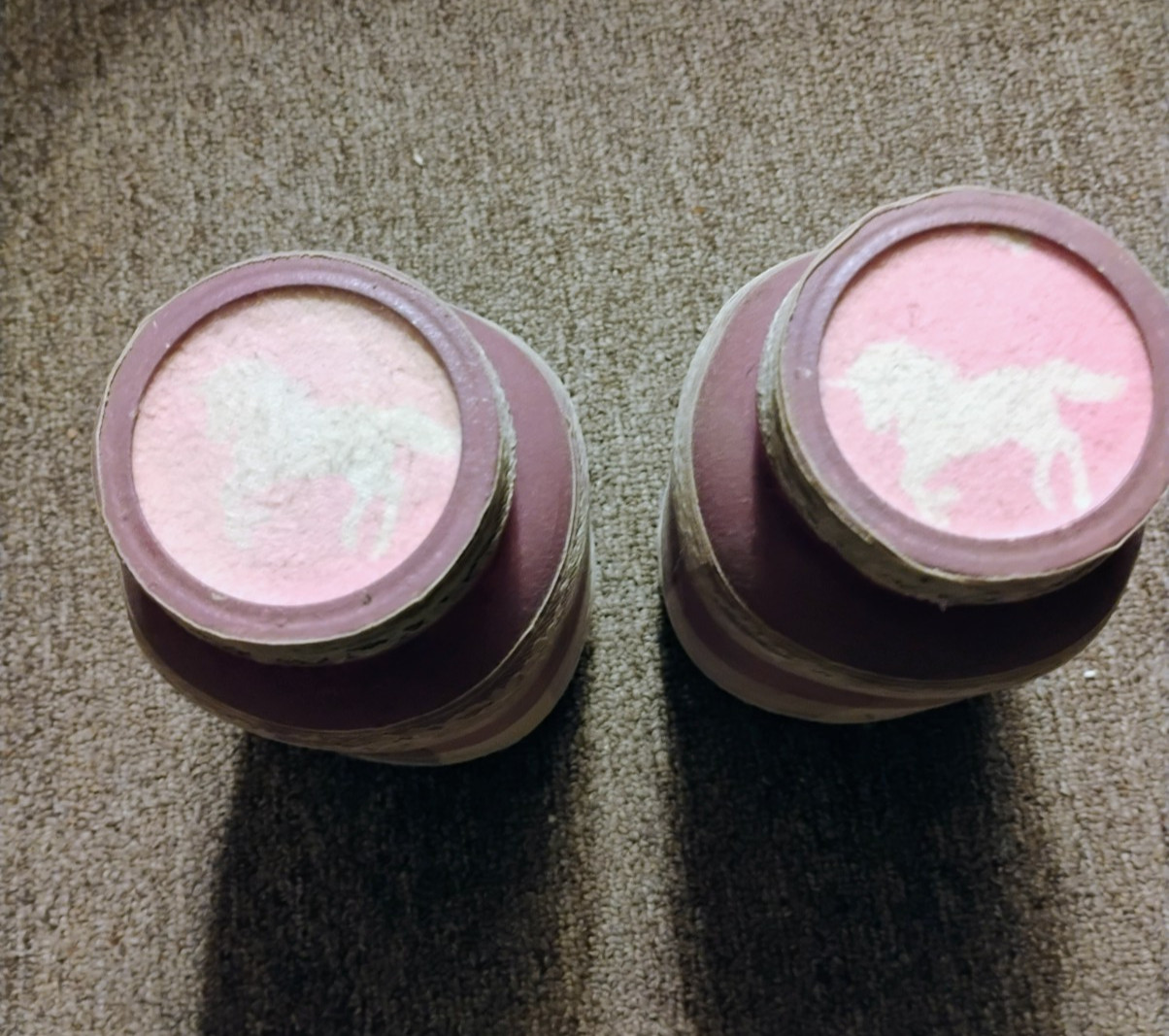 Purprle & White Homemade Glass Bathroom Jar Organizers for Q-tips/Cotton Balls