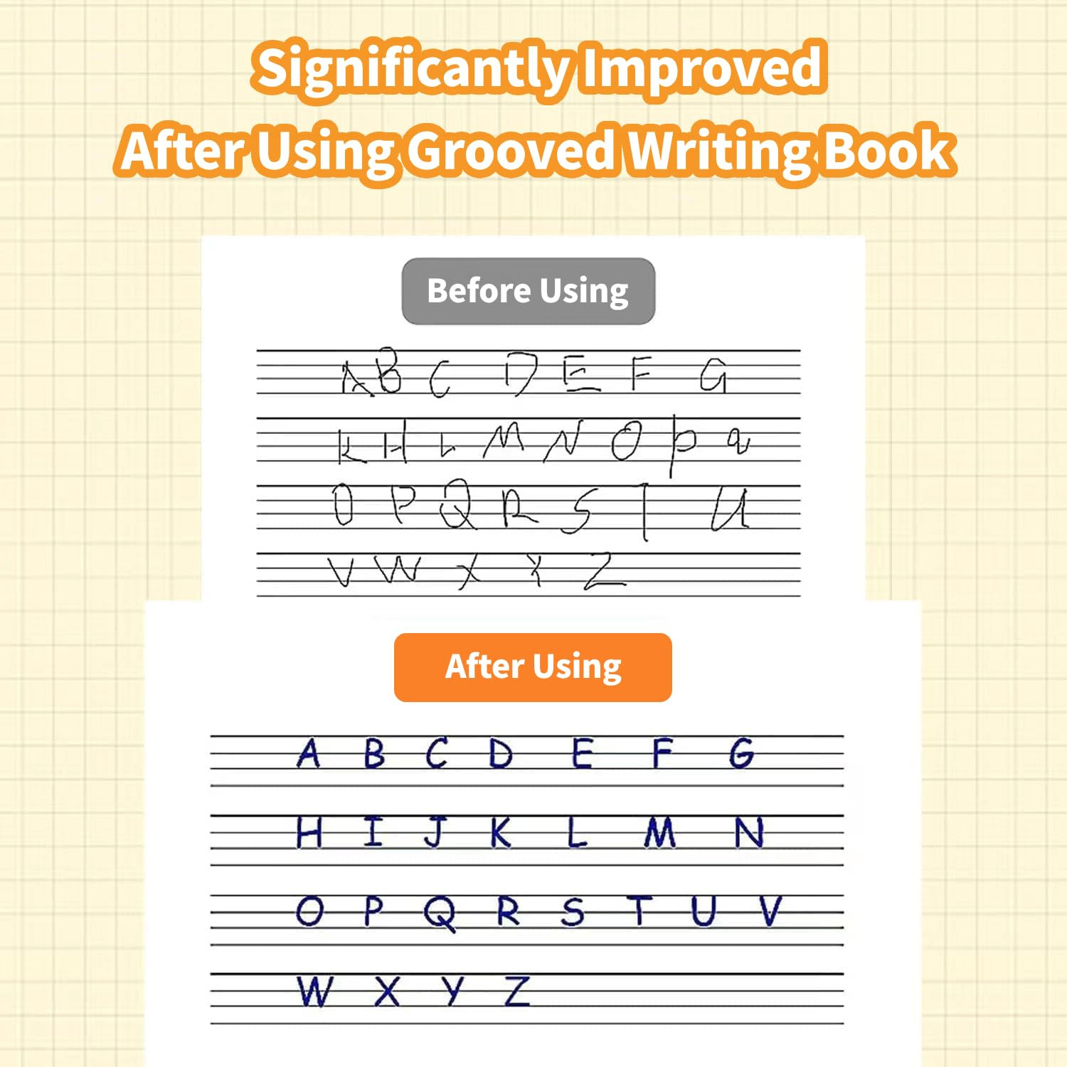Large Magic Grooved Writing Practice Books for Kids, Reusable Handwriting Workbo