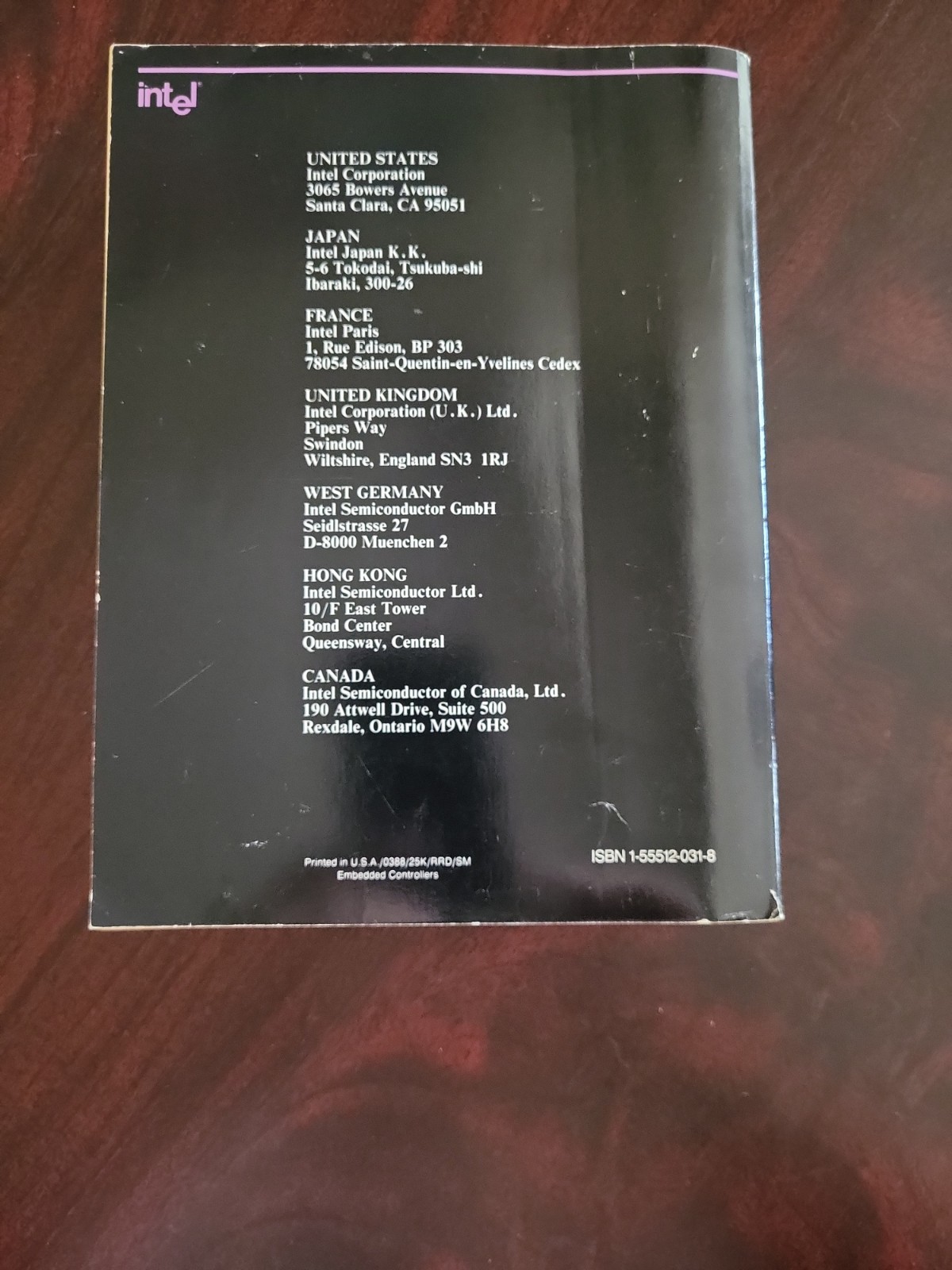 Vtg. INTEL Embedded Control Applications Book 1988
