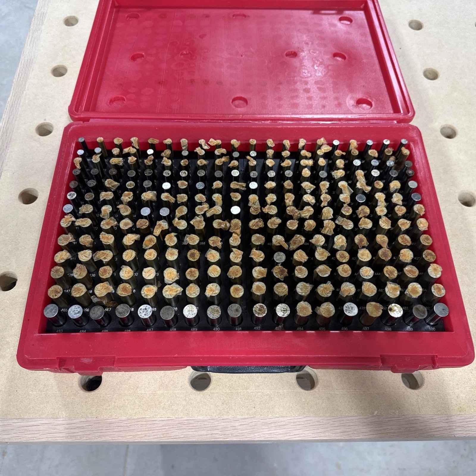 MHC Plug and Pin Gage Set M2 Minus Gauges Metal .251" to 0.500 Steel