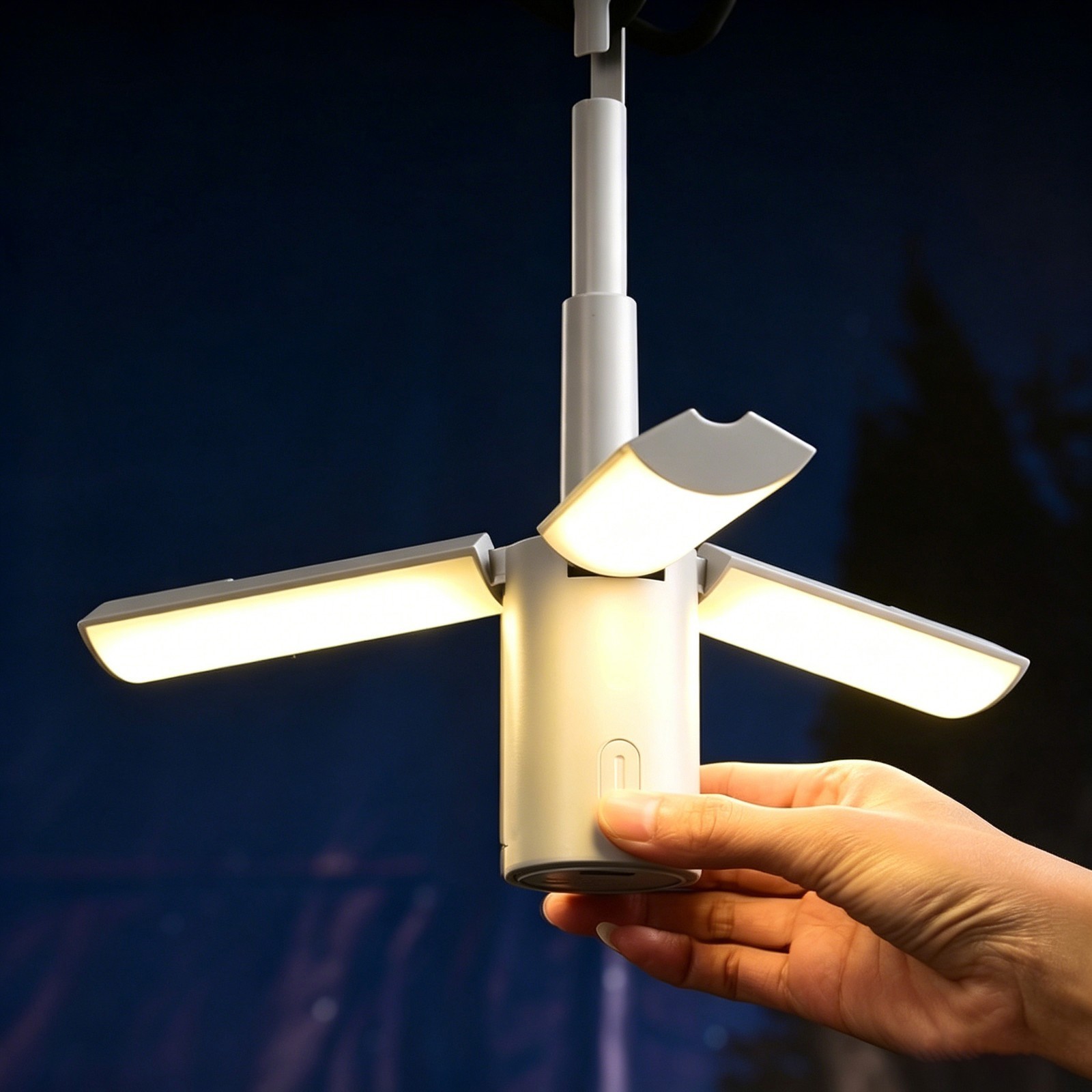 Portable Foldable LED Camping Light Dimmable Hanging Lamp