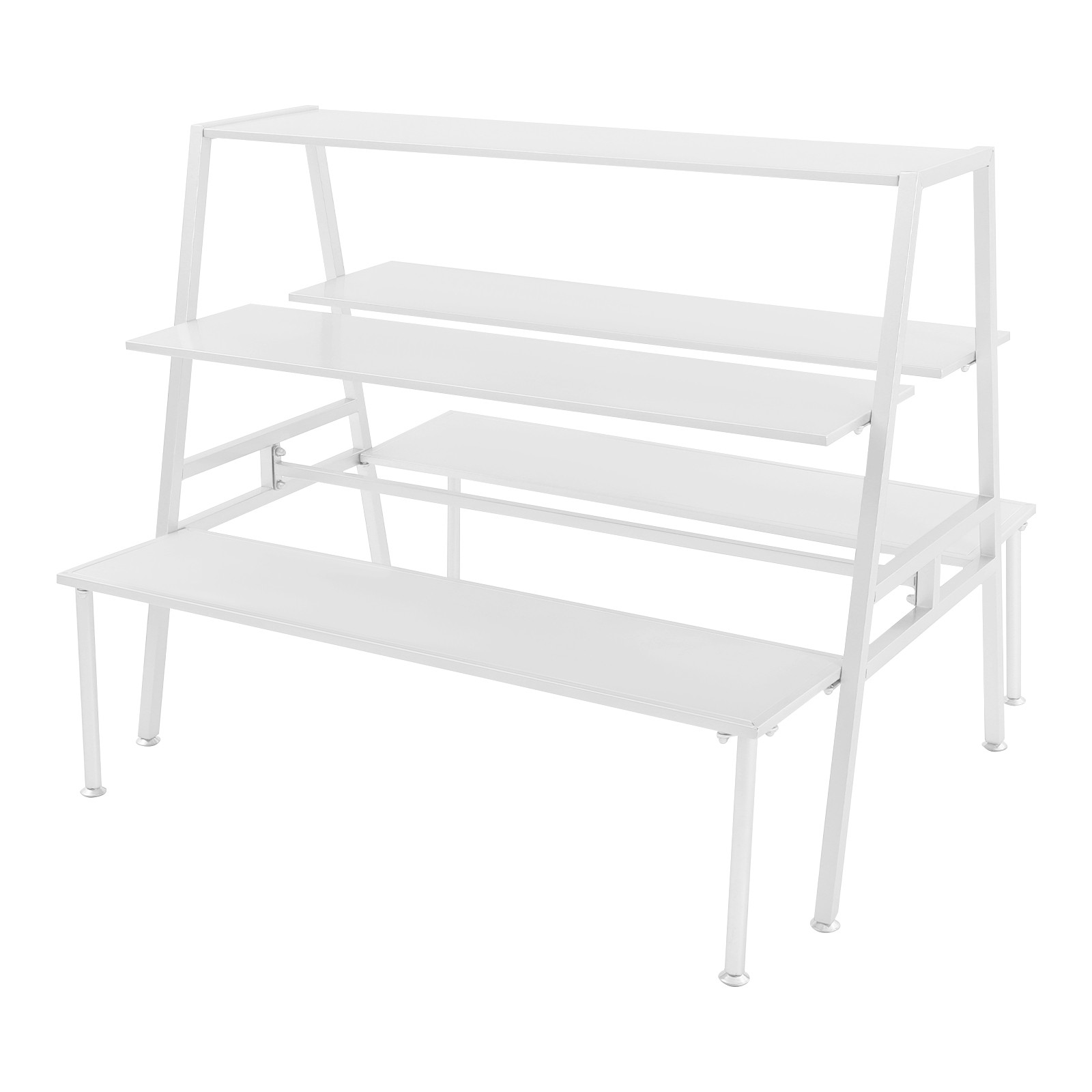 Modern Standing Display Rack, Double Side Clothing Shop Display Tables White