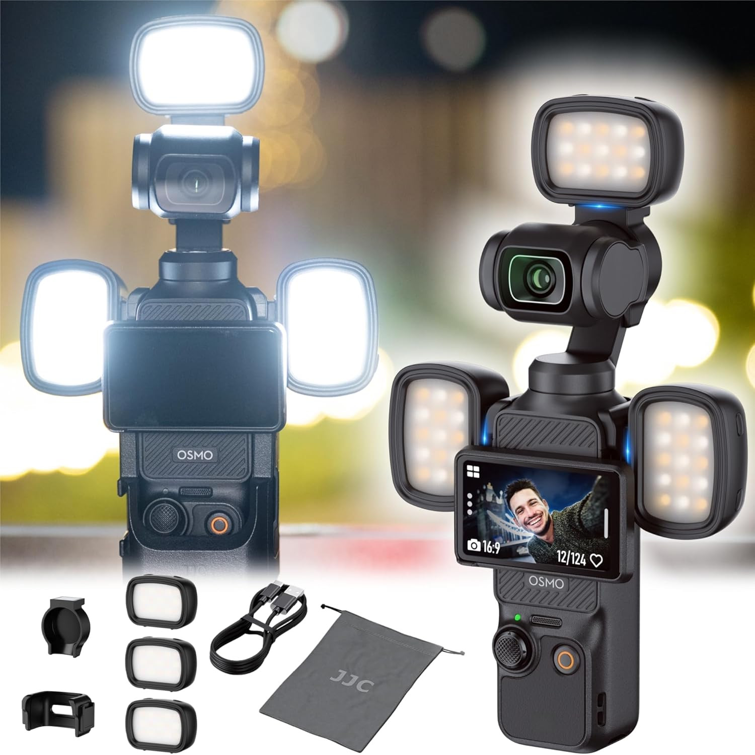 3Pcs Magnetic Auxiliary Light for DJI Osmo Pocket 3 & Xtra Muse Accessories, Rec