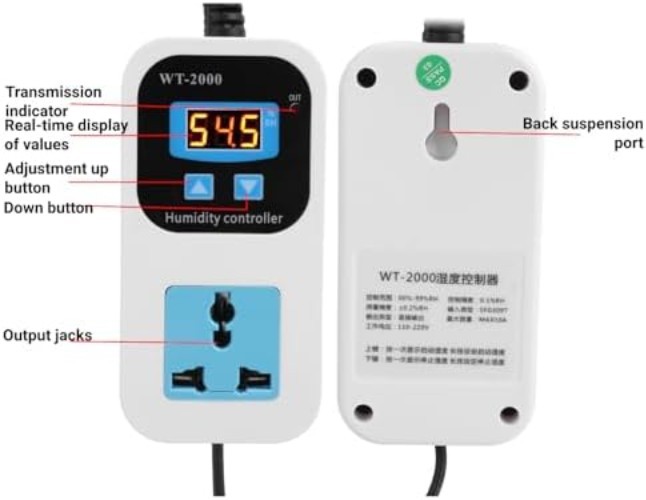 Versatile Digital Humidity Controller with 0-99% RH Range for Smart Environments