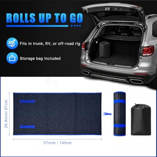 Magic Rolling Creeper Mat Portable Mechanics Mat | for Low Blue & Black