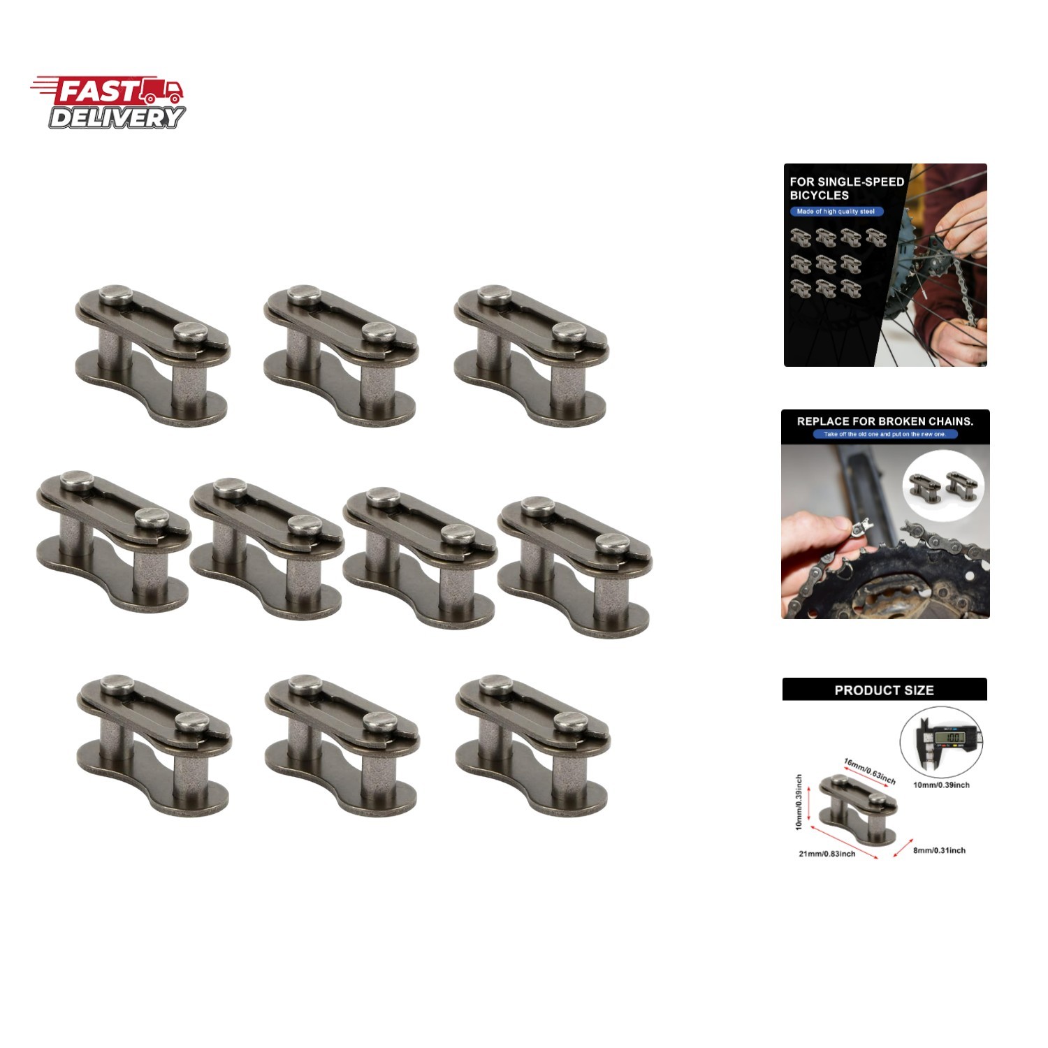 Bike Chain Master Link - Single Speed Bicycle Chain Link Missing Link Connect...