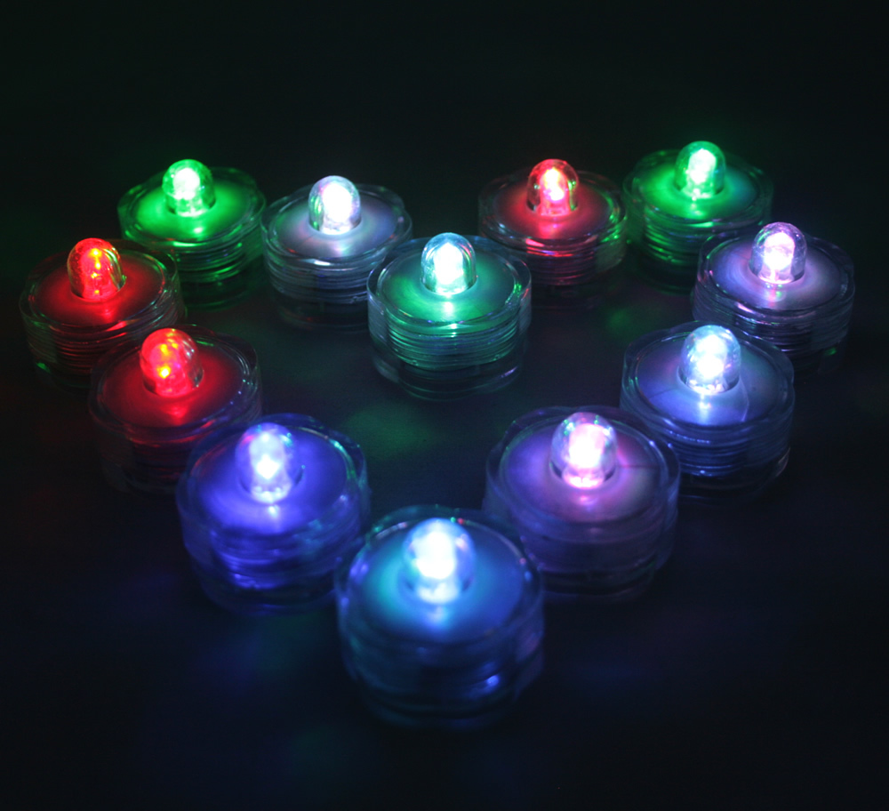 Multi-Color Changing LED very bright tealights, 10 - Candles Battery operated