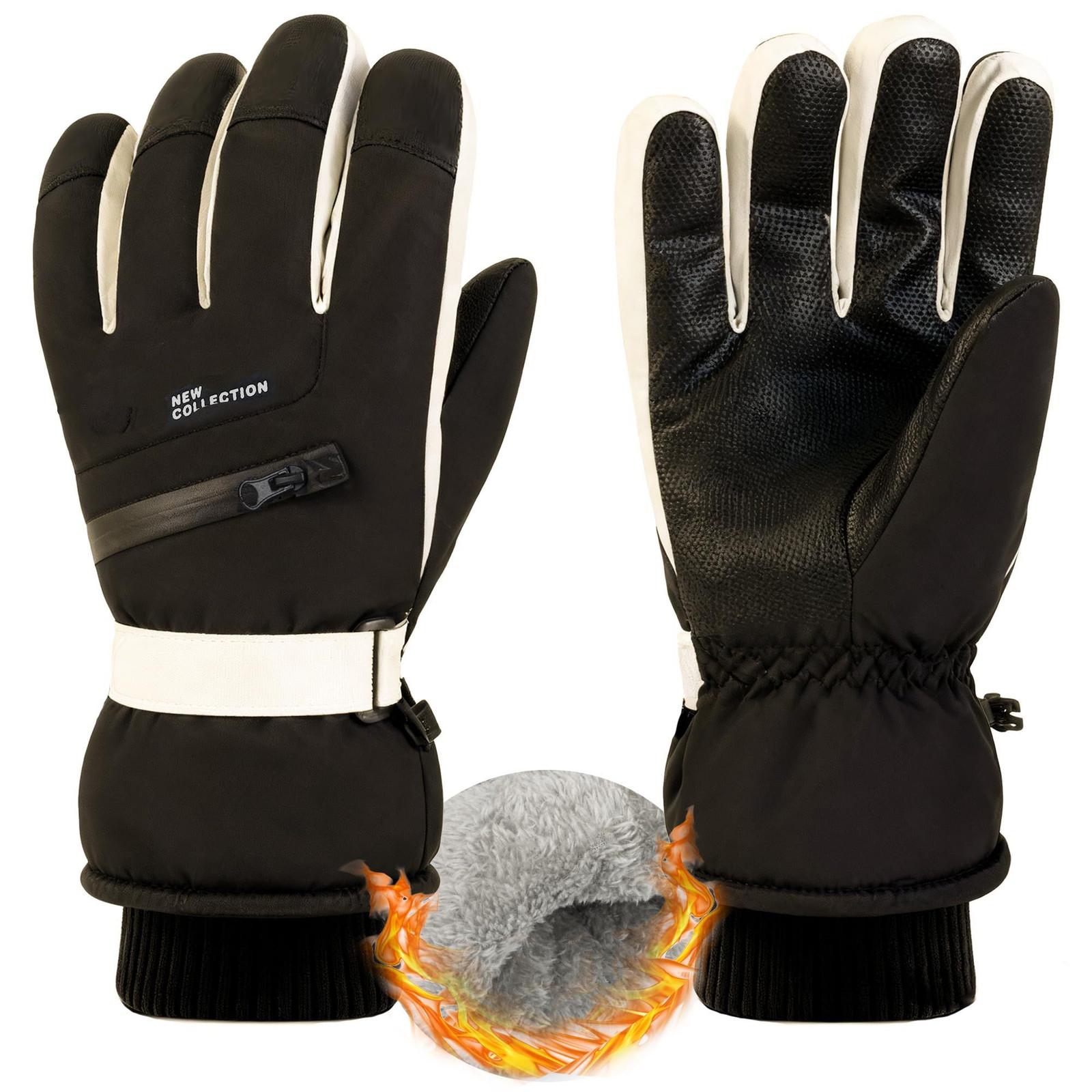 Bawnhaw Black Warm Waterproof Winter 11.5*4.7in for Men, with Pocket