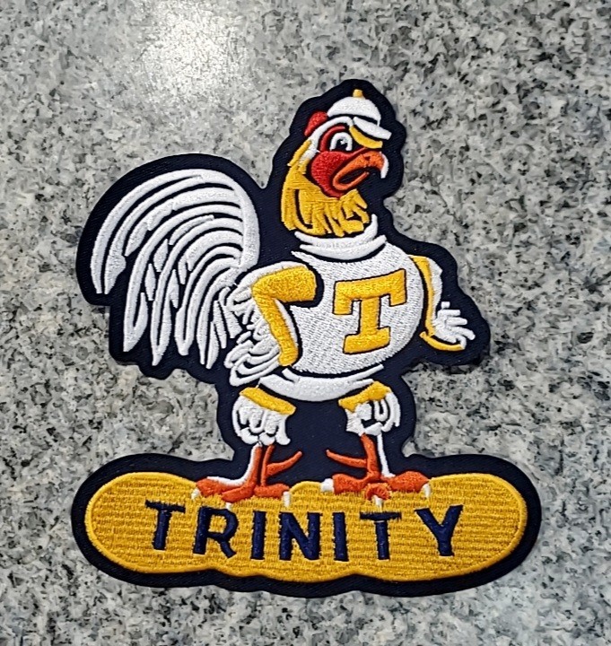 XL Trinity College Bantams Logo Patch. Hartford Conn Embroidered. Iron On. 6"