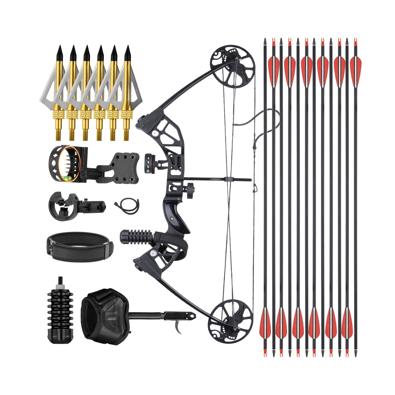 Compound Bow Set for Adults and Teens - Adjustable 20-70lbs Draw Weight, 19"-...