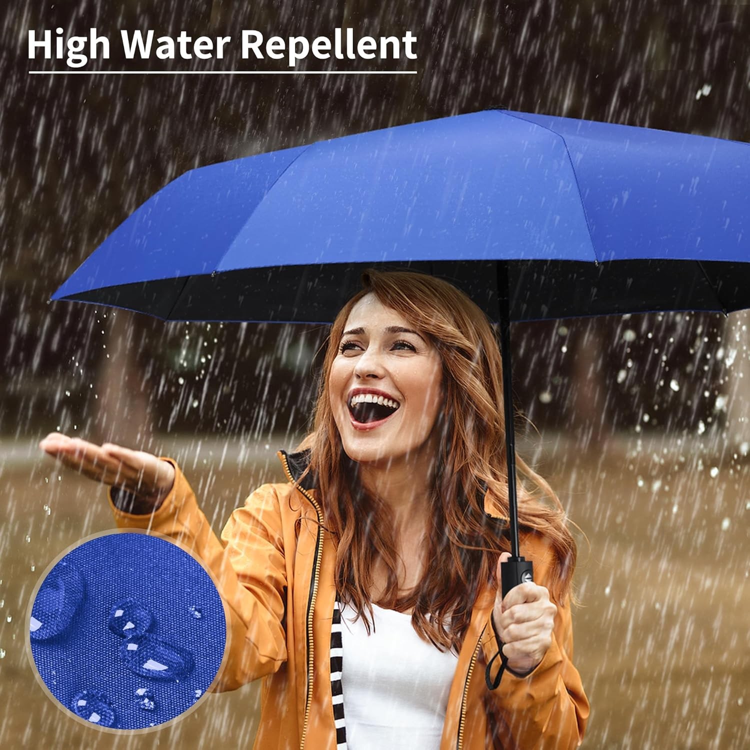 Seniny Windproof Travel Umbrella, Automatic Umbrellas for Rain, Portable & Compa