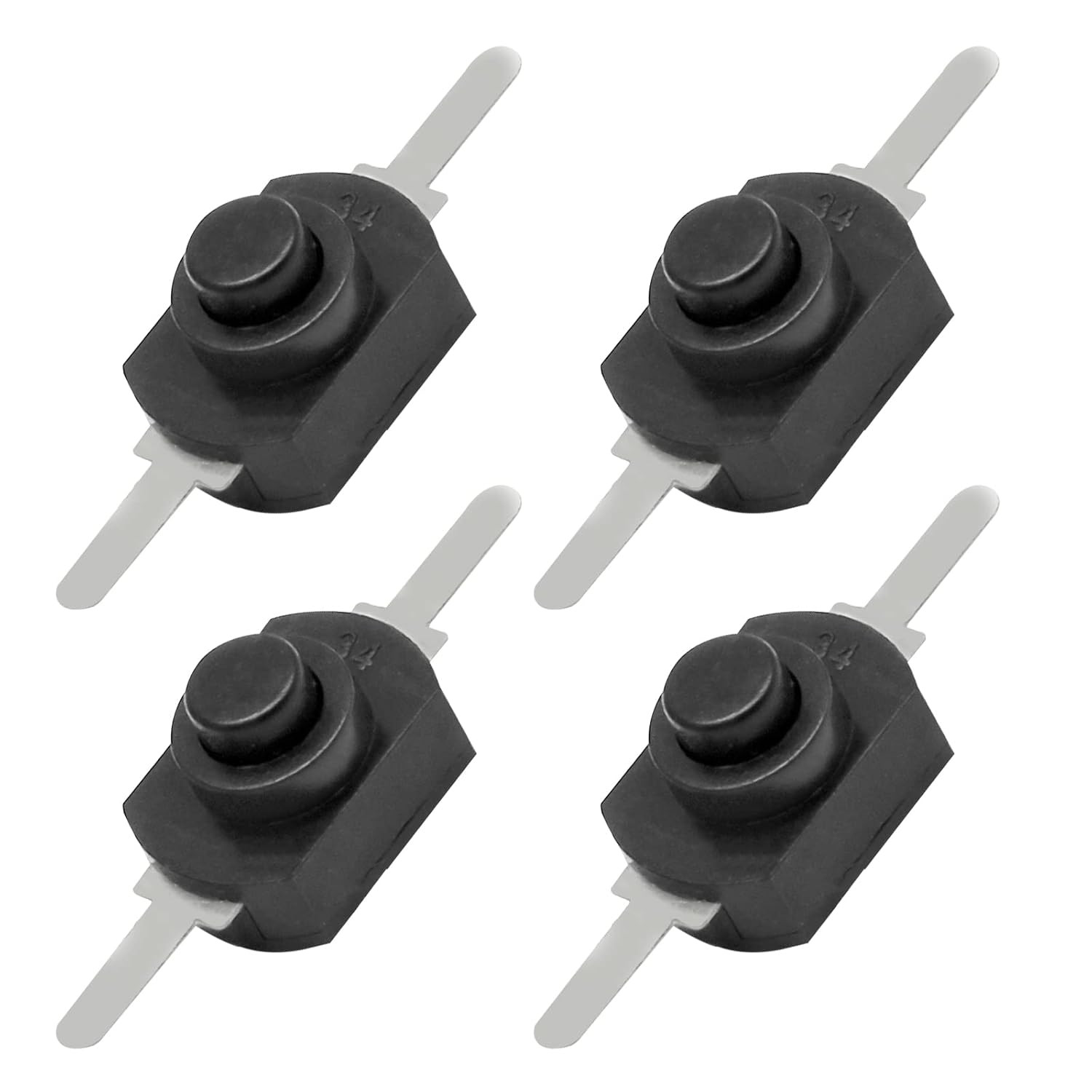50Pcs Black Latching Mini On/Off Switch Self-Lock Micro Push Button Switch DC 30