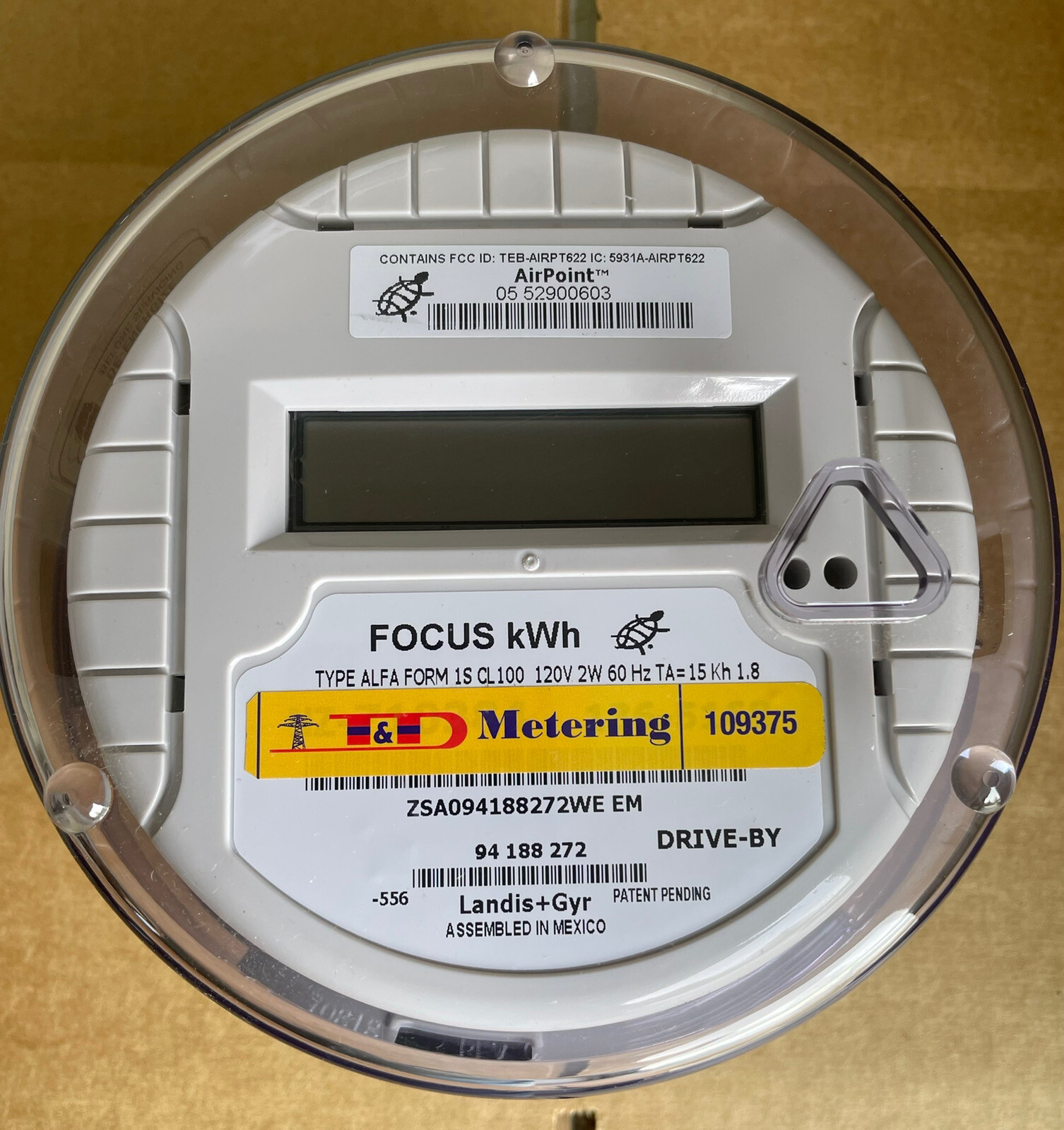 LANDIS & GYR (L&G) WATTHOUR METER (KWH) ALFA,  FOCUS, 120 VOLTS, FM 1S, 100 AMP