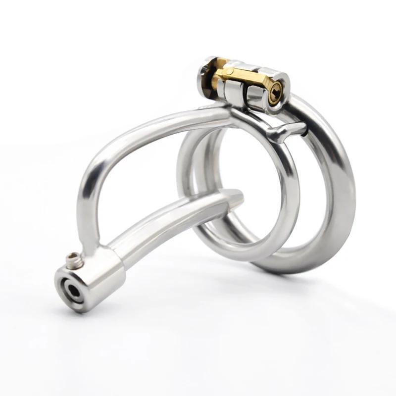 Stainless Steel Male Chastity Device Cage Rings Removable Tube Locks Belt