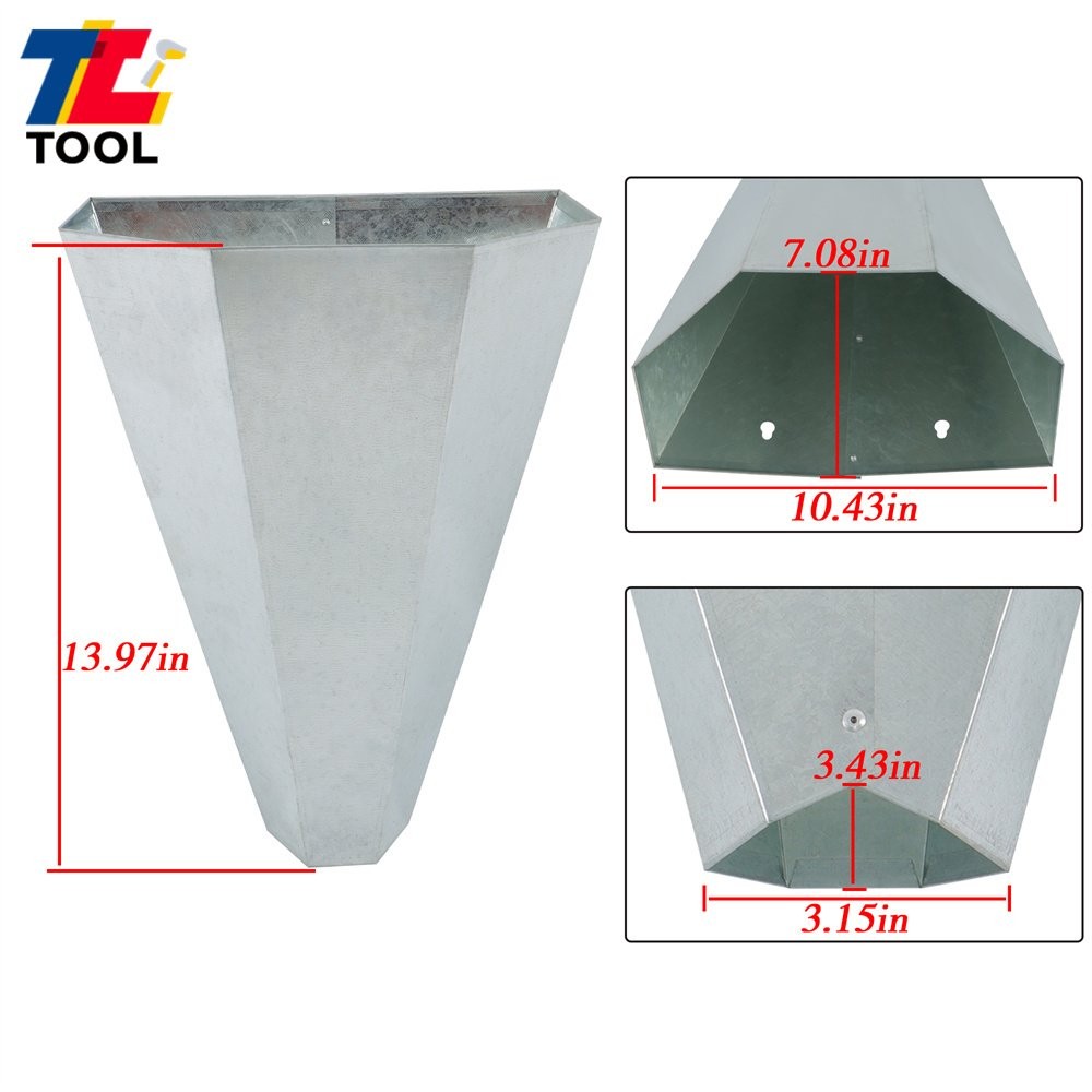 2 Pack 8 lbs Medium Size Chicken Cone Galvanized Steel Poultry Restraining Cone