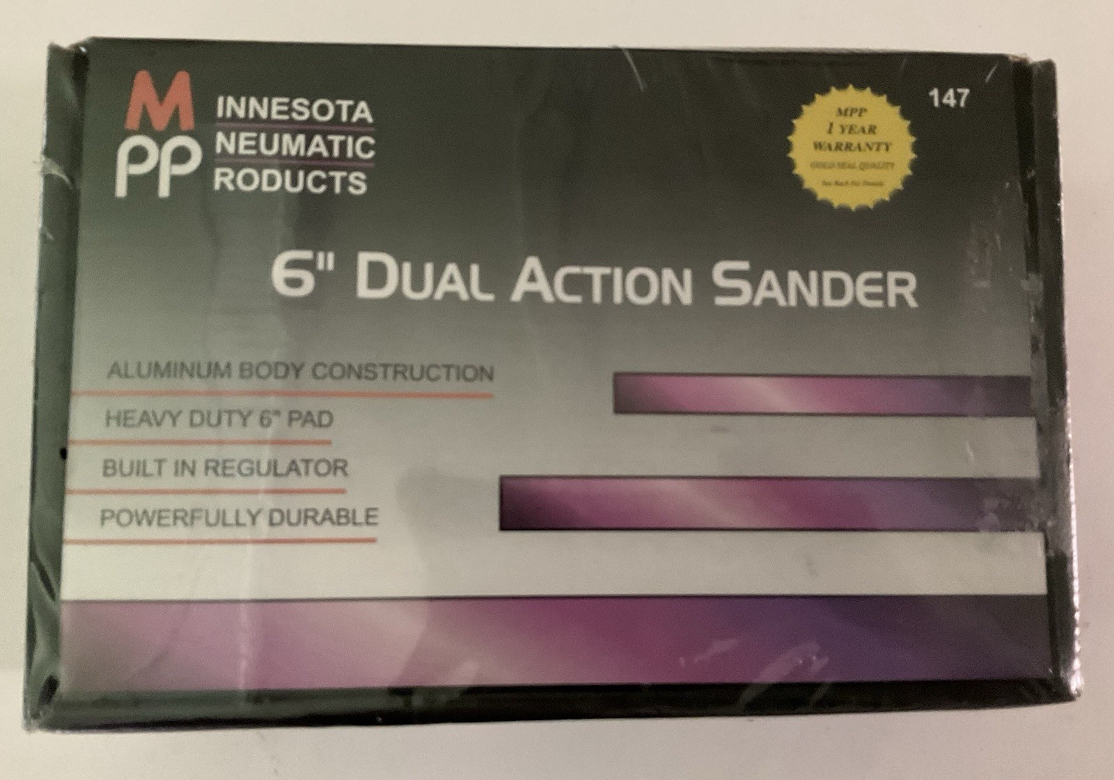 Minnesota Pneumatic Products 6” Dual Action Sander Model 147 New in Box