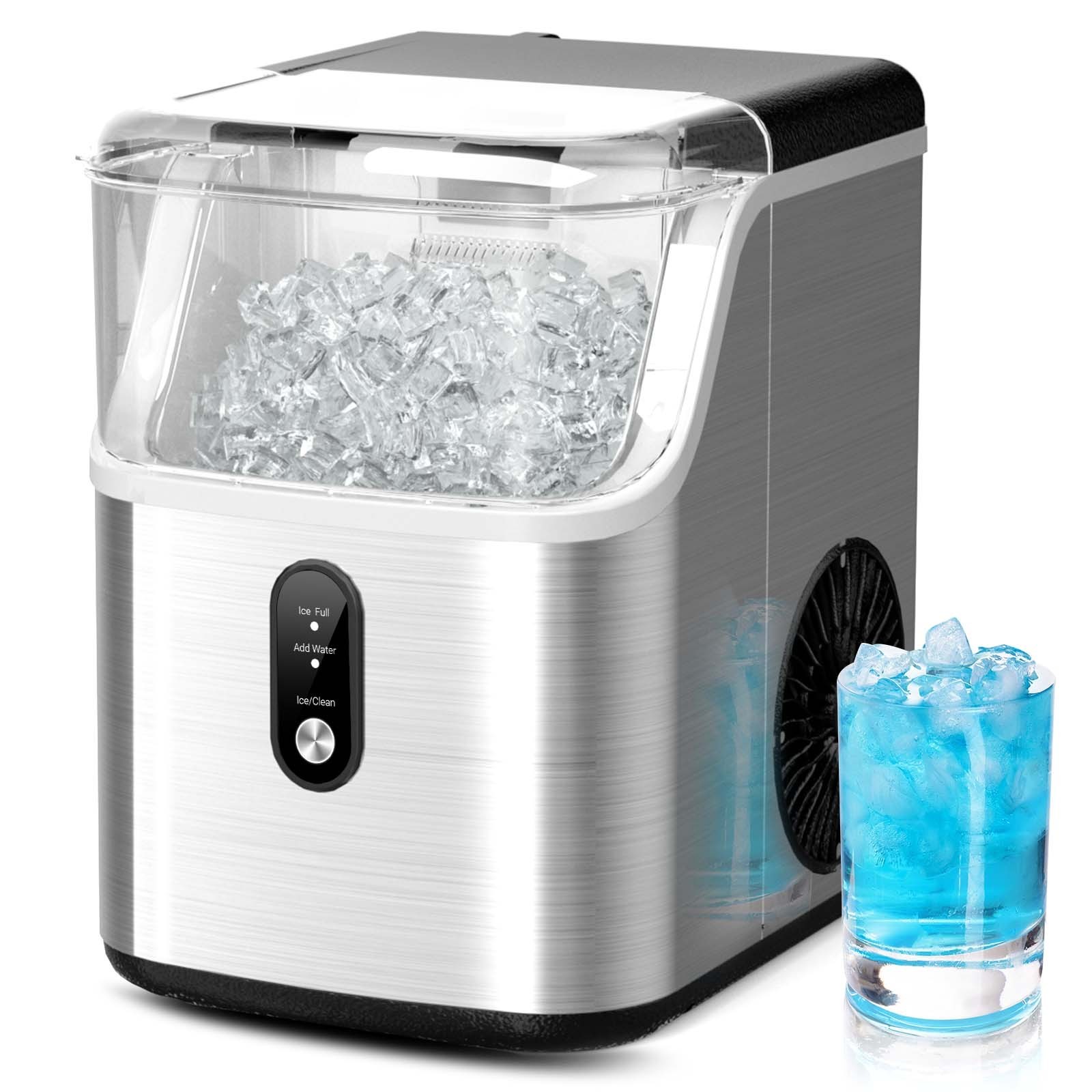 Nugget Ice Makers Countertop, Pebble Ice Maker Machine with 40lbs/24H Soft Ice,