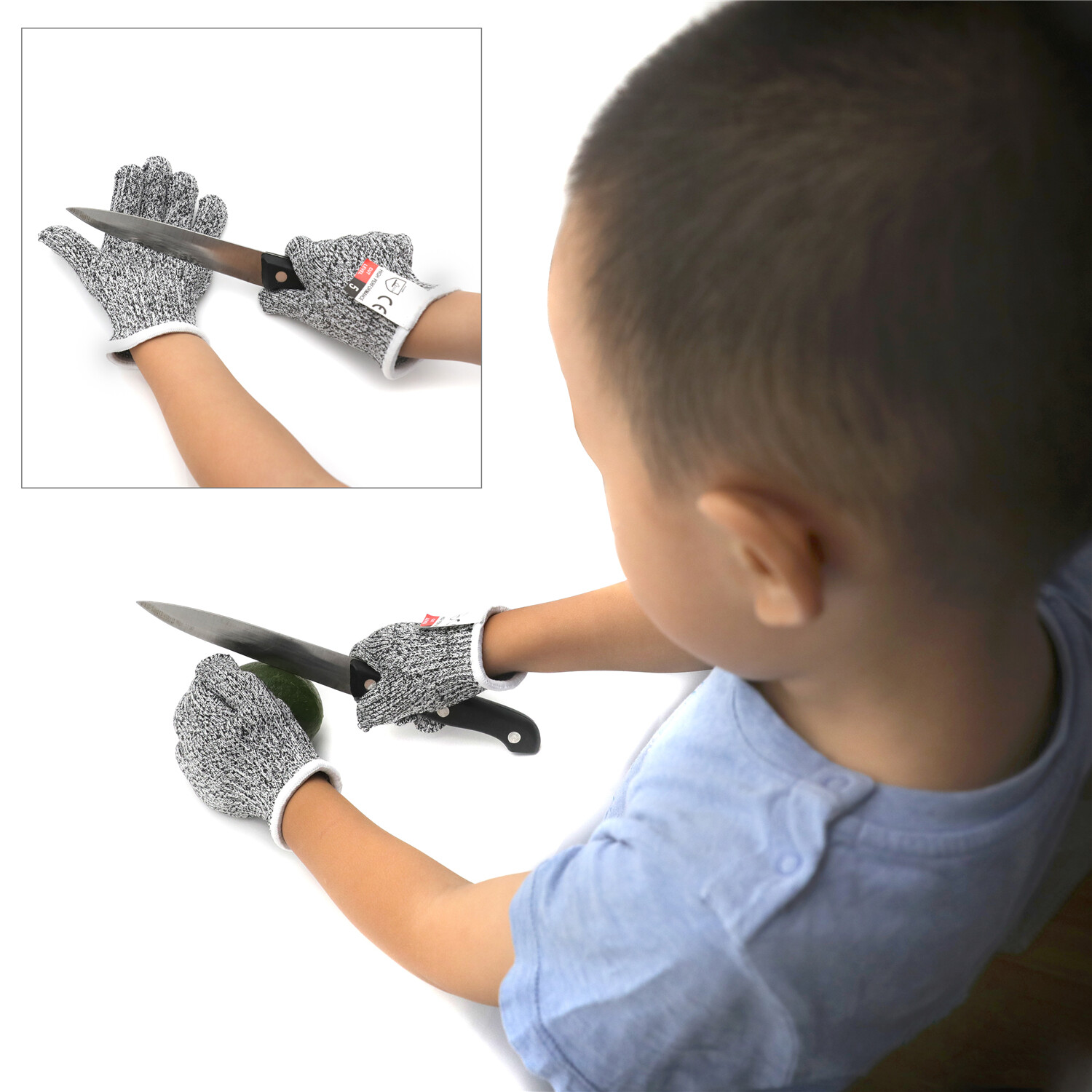 1Pair XS 8-12yr Kid Cut Resistant Gloves High Performance Level 5 Protection Foo
