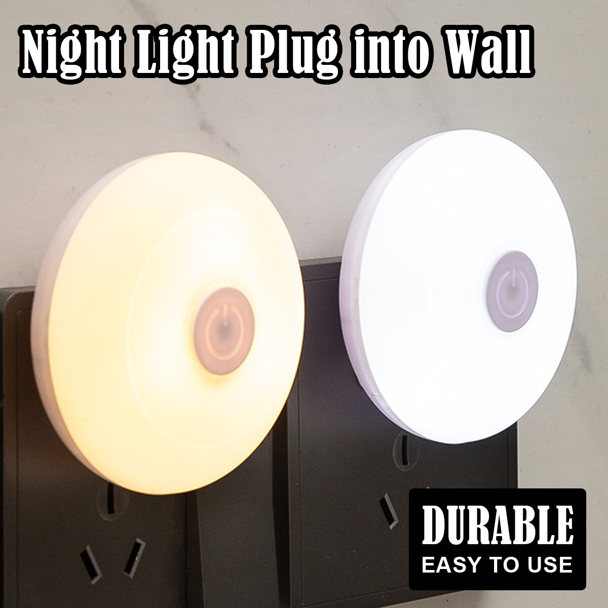 3 Colors Night Light US Plug Holiday Lighting Book Reading Button Control Desk
