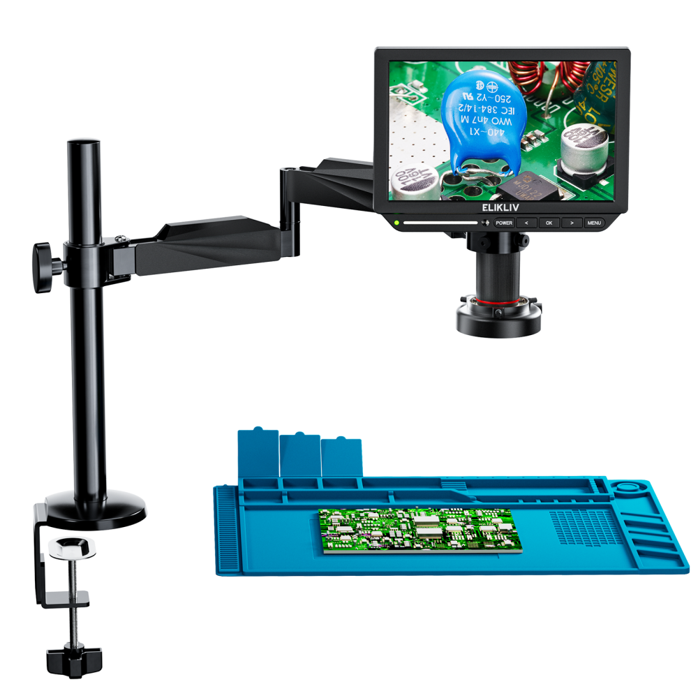 Elikliv 4K Soldering Digital Microscope 2000X 10.1'' 52MP Entire Coin Microscope