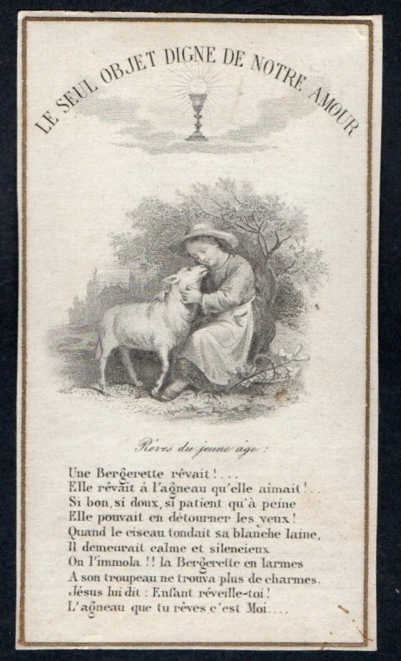 Holy card antique grabado del Niño Jesus estampa image pieuse santino
