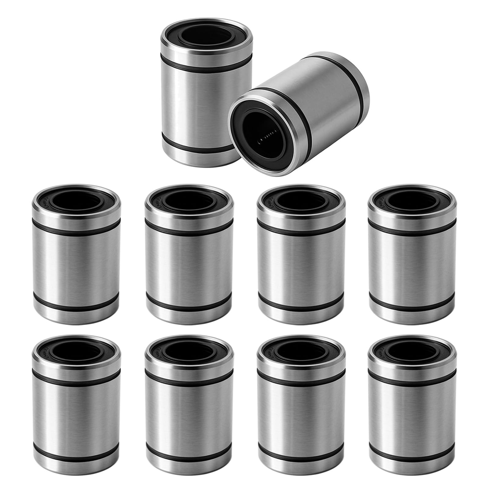 Saipe 10Pcs LM8UU Linear Ball Bearings 8mm Bore Linear Motion Bushing Carbon ...