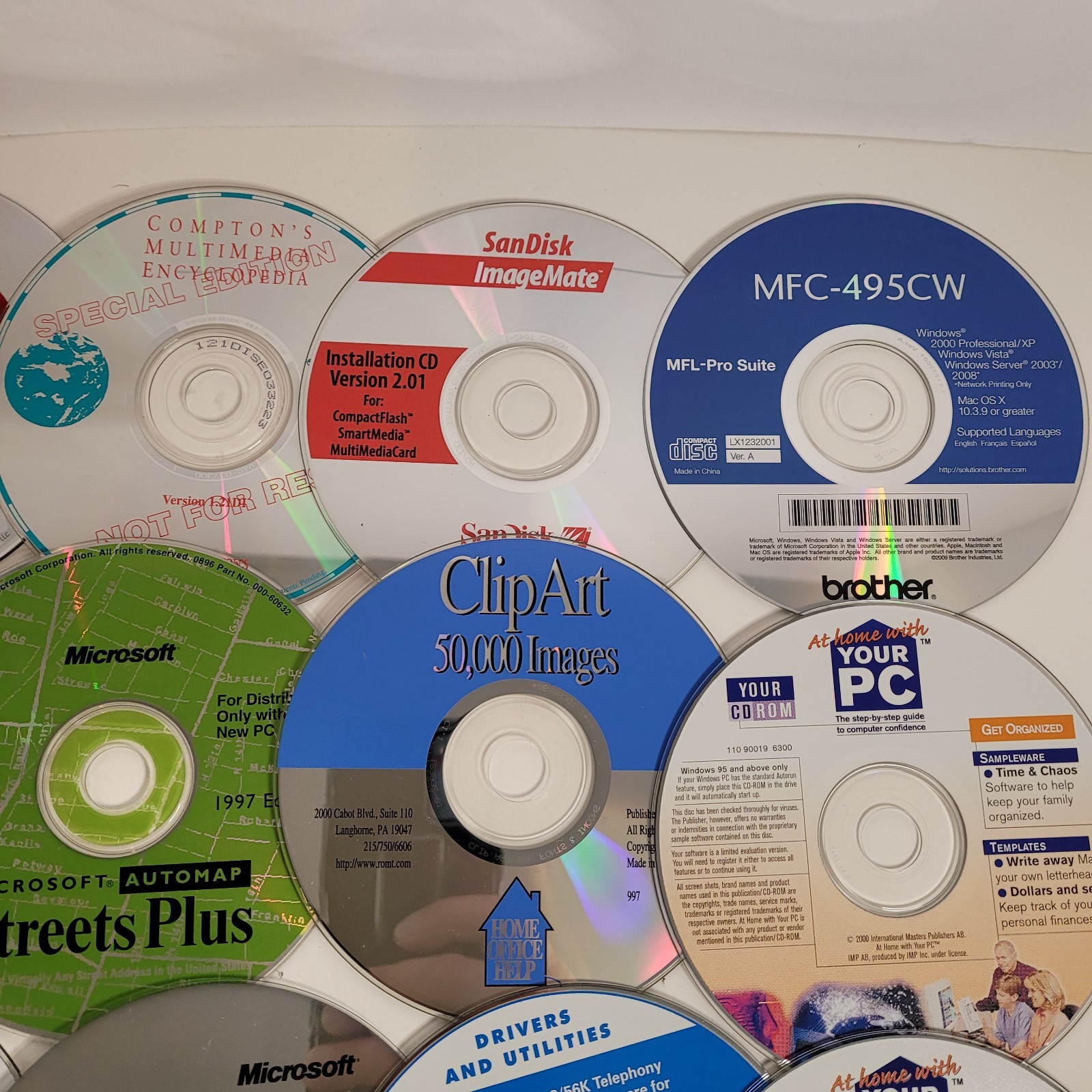 PC Software and Installation Media Lot Microsoft Windows, Family Tree 37 Discs