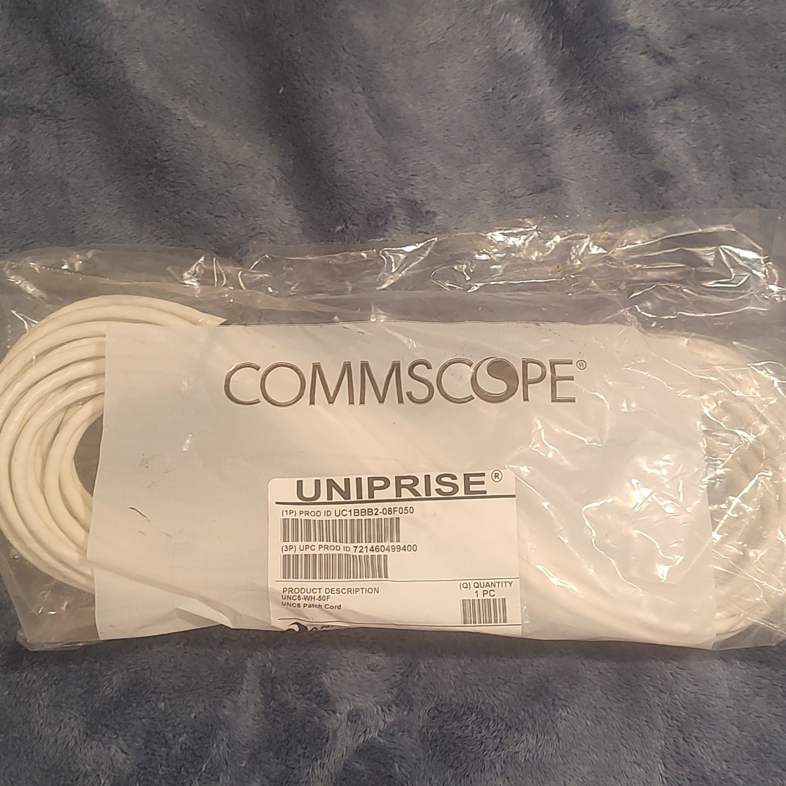 CommScope UNIPRISE Cat6 RJ-45 to RJ-45 Ethernet Patch Cable 50 ft White