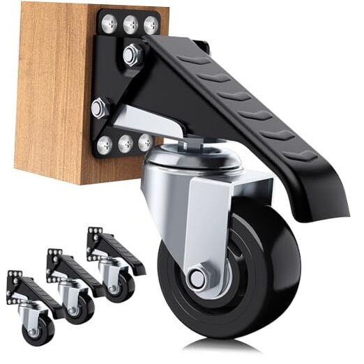 Workbench Casters Wheels 920Lbs Retractable Casters Set of 4 Heavy Duty 920 LB