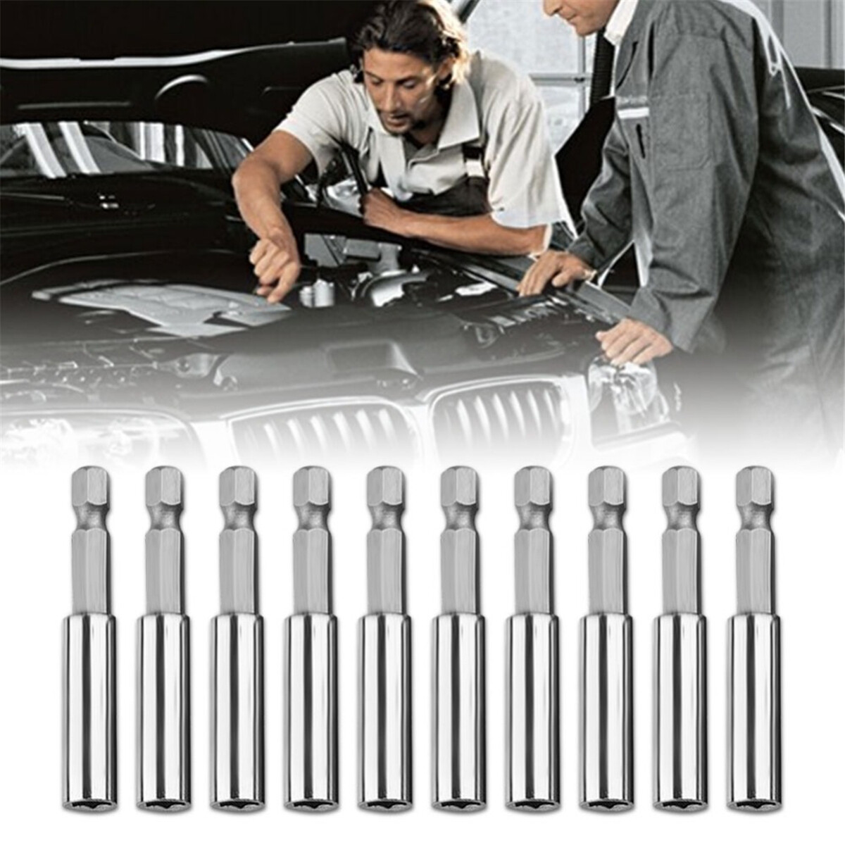 10PCS Heavy Duty Driver Magnetic Bit Tip Holder Hex Shank For Impact Power Tool