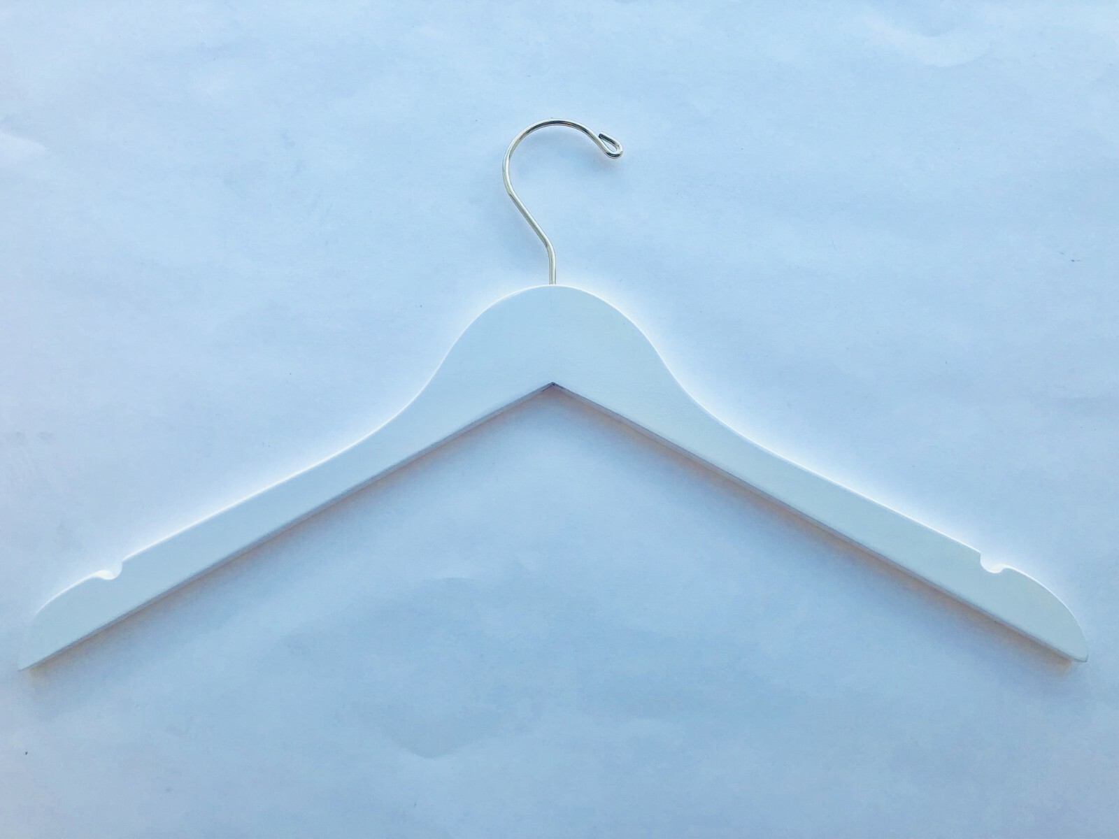 Adult Bright White Top Wooden Hanger Gold Hook, Box of 50