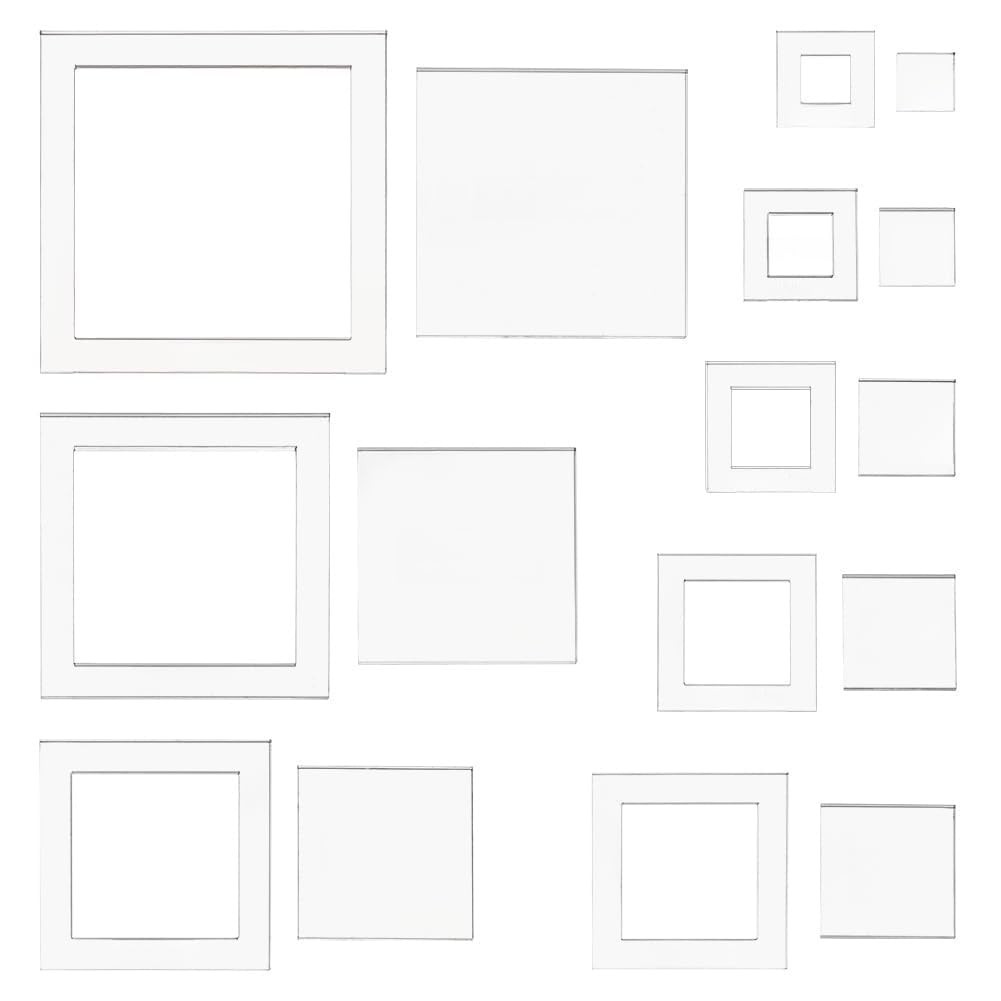 16-Size Square Quilting Template 6mm Thick Acrylic Ruler for Patchwork Cutting
