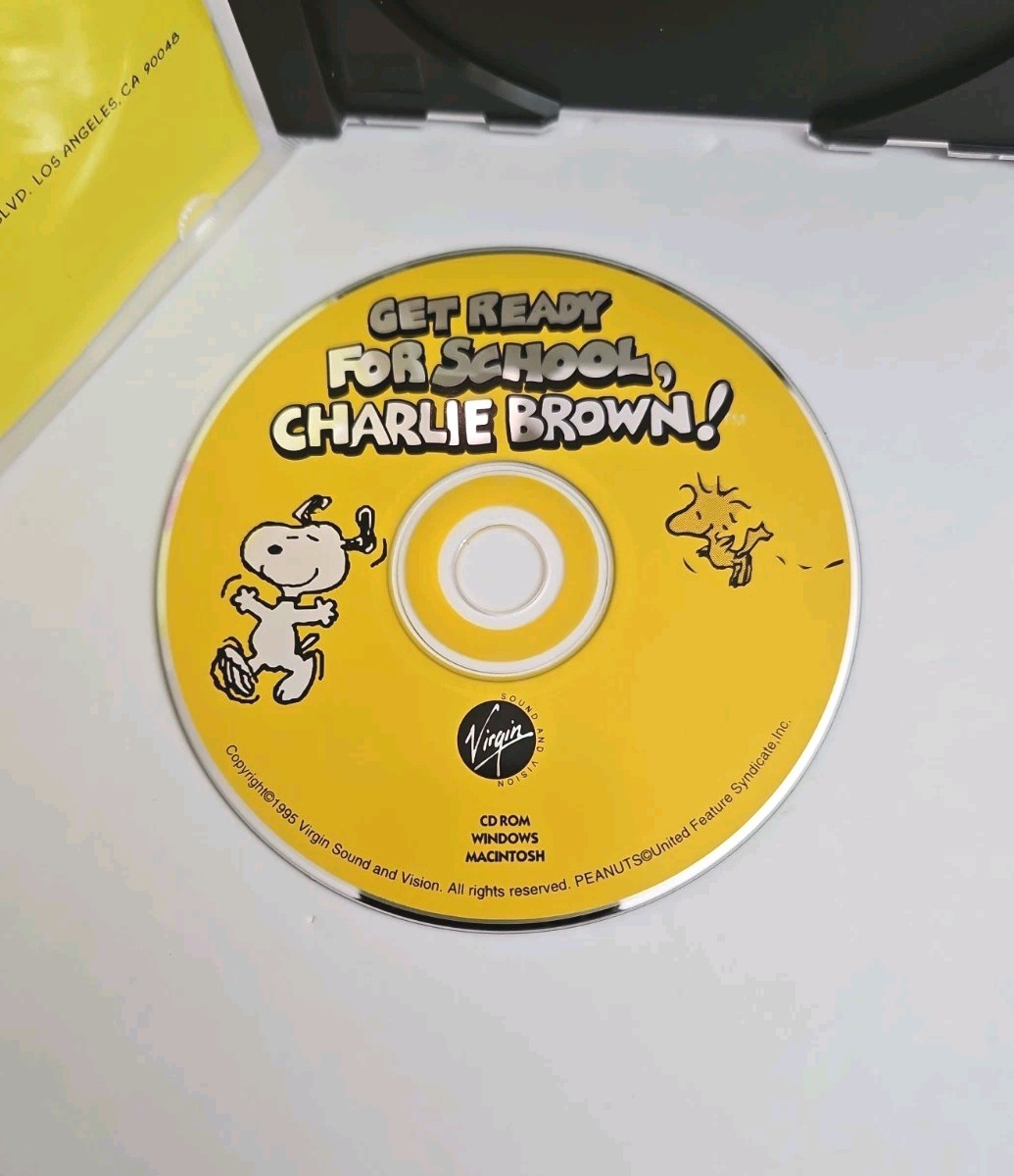 Get Ready For School Charlie Brown PC MAC CD Learn Spelling Reading Game Snoopy