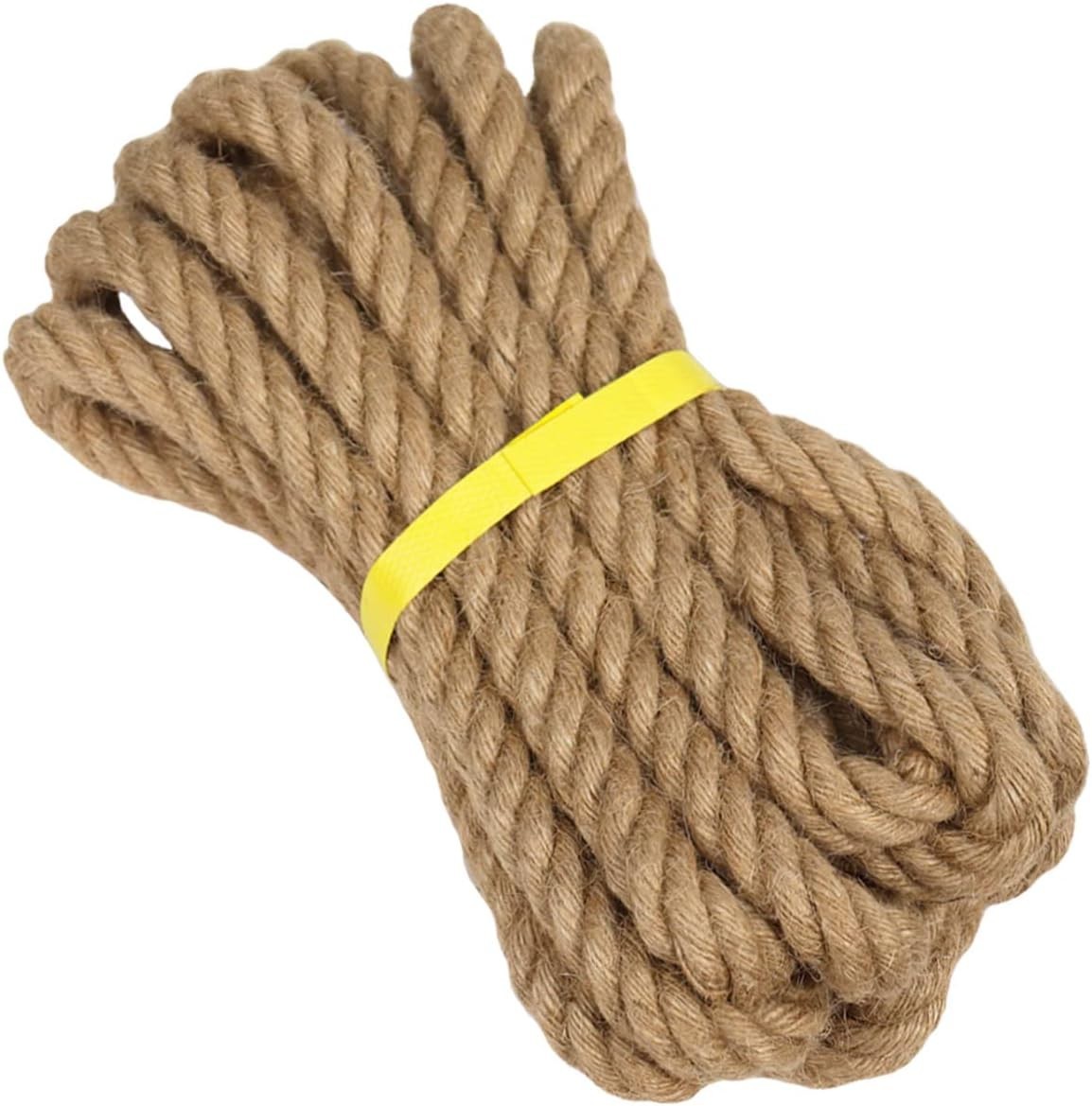 Twisted Jute Rope (3/4 in X 20 Ft) Natural Thick Hemp Rope for DIY Crafts, Raili