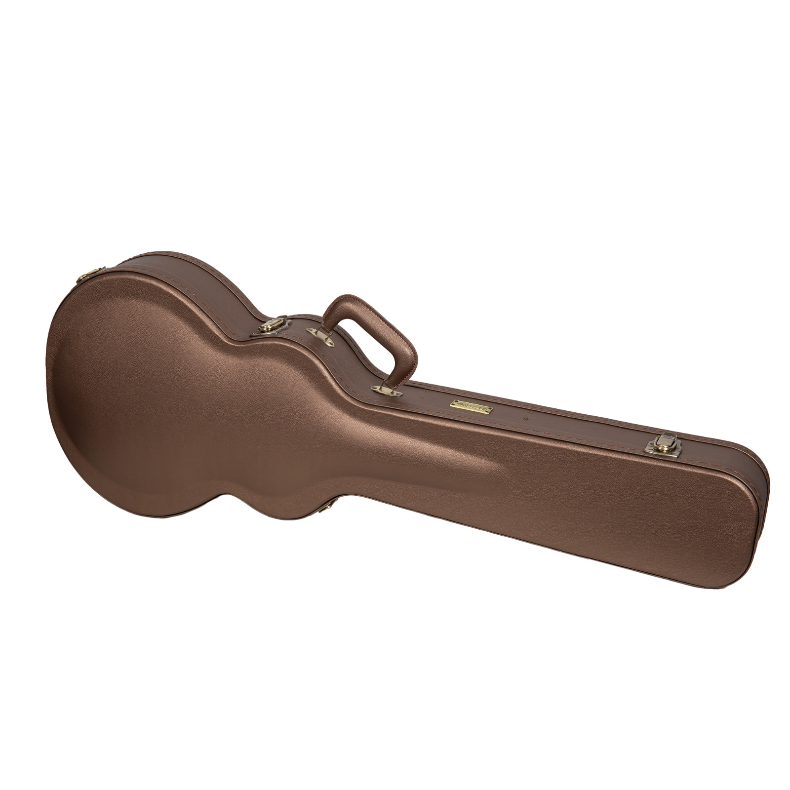 Crossrock Designer Series-Wood Case for Les Paul Electric Guita-Chocolate Brown