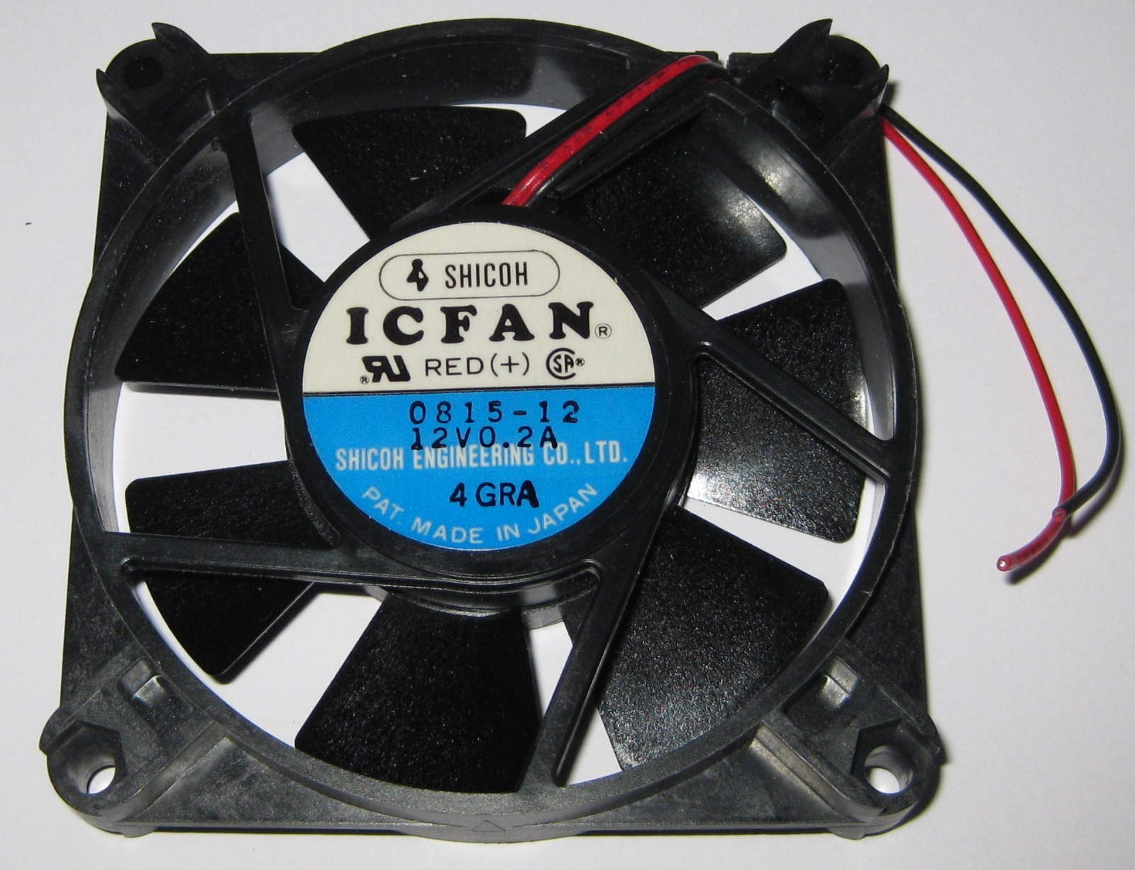 Shicoh 80 mm 12 V Fan - 2600 RPM - 15mm Thick - Japan Made - Quality Quiet Fan