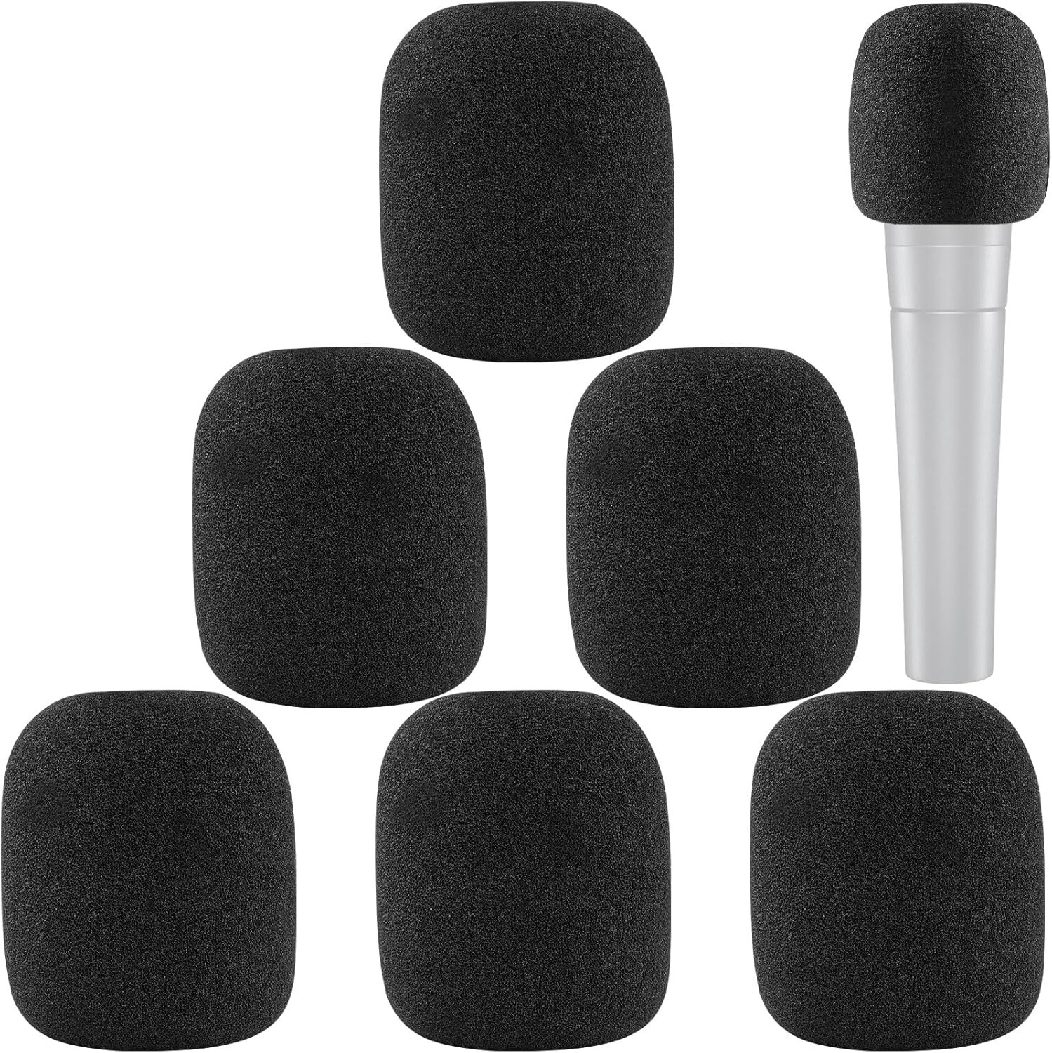 Windscreen for SM58, 6Pack Microphone Pop Filter Foam Cover for Shure SM58