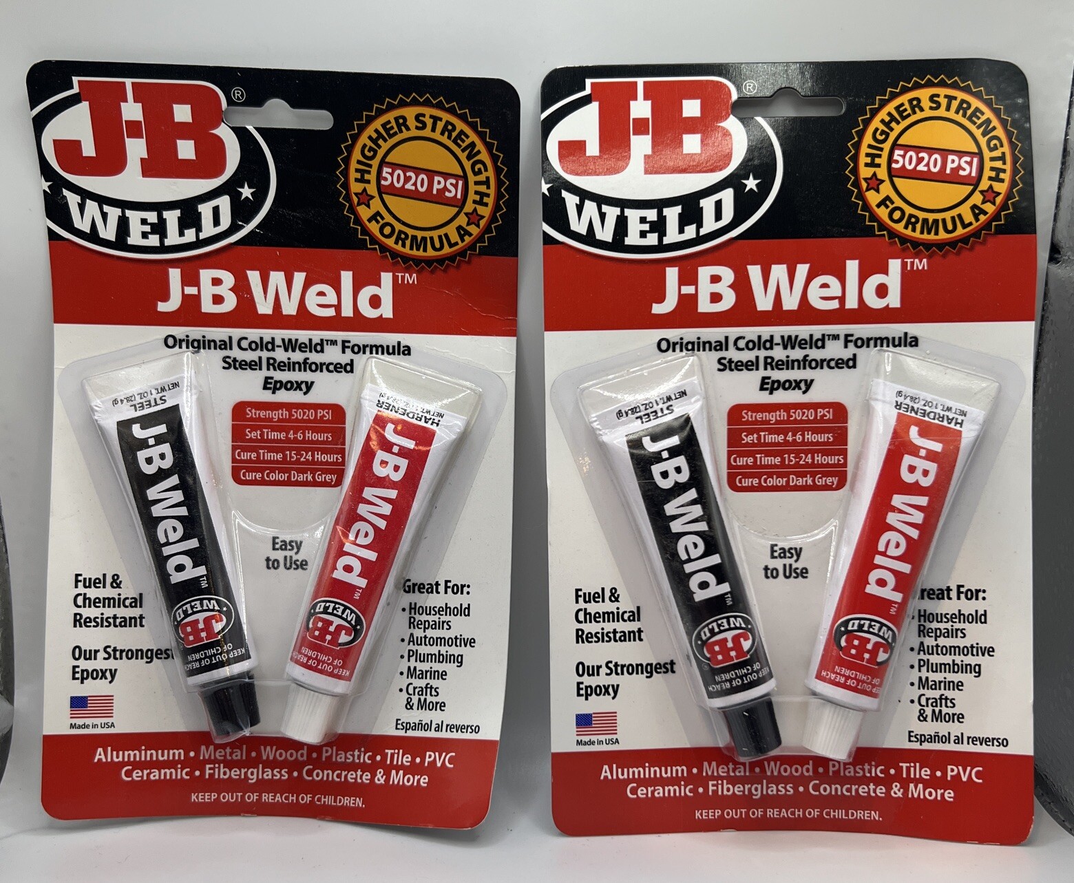 2 PACK JB Weld 8265S Original Cold Weld Steel Reinforced Epoxy Strength  5020psi