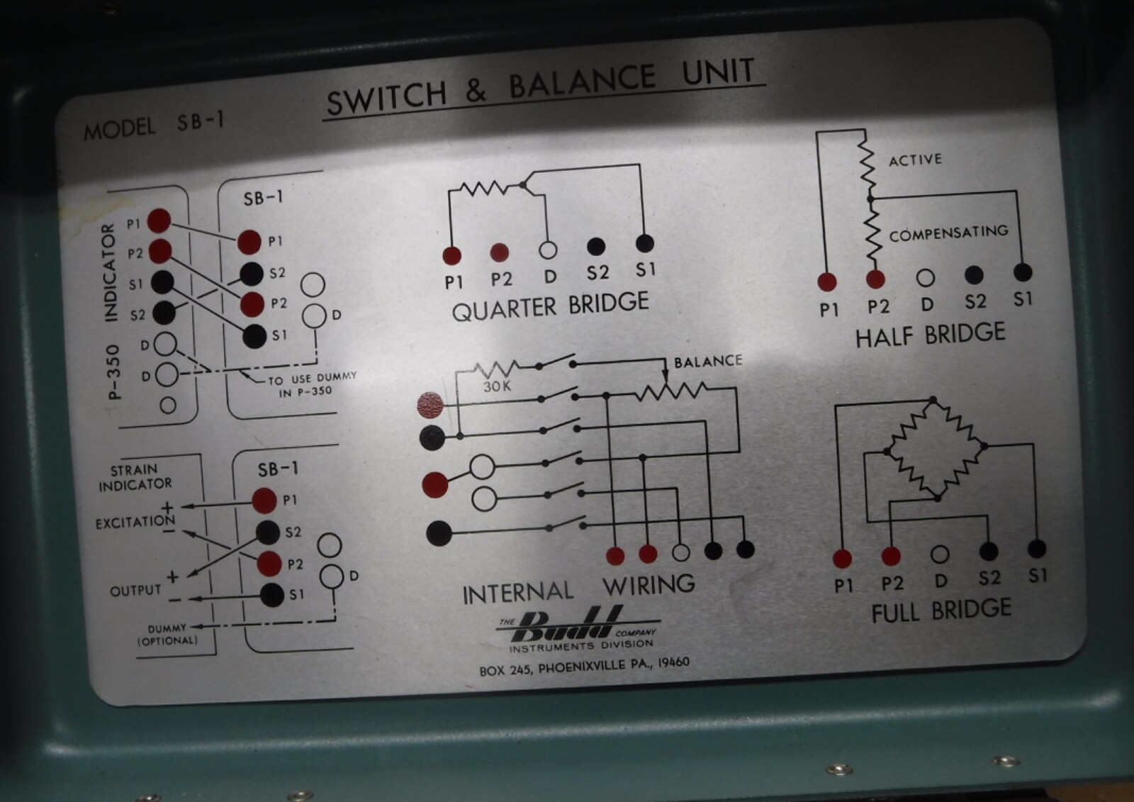 BUDD STRAIN INDICATOR AND SWITCH & BALANCE UNIT UNTESTED CONDITION