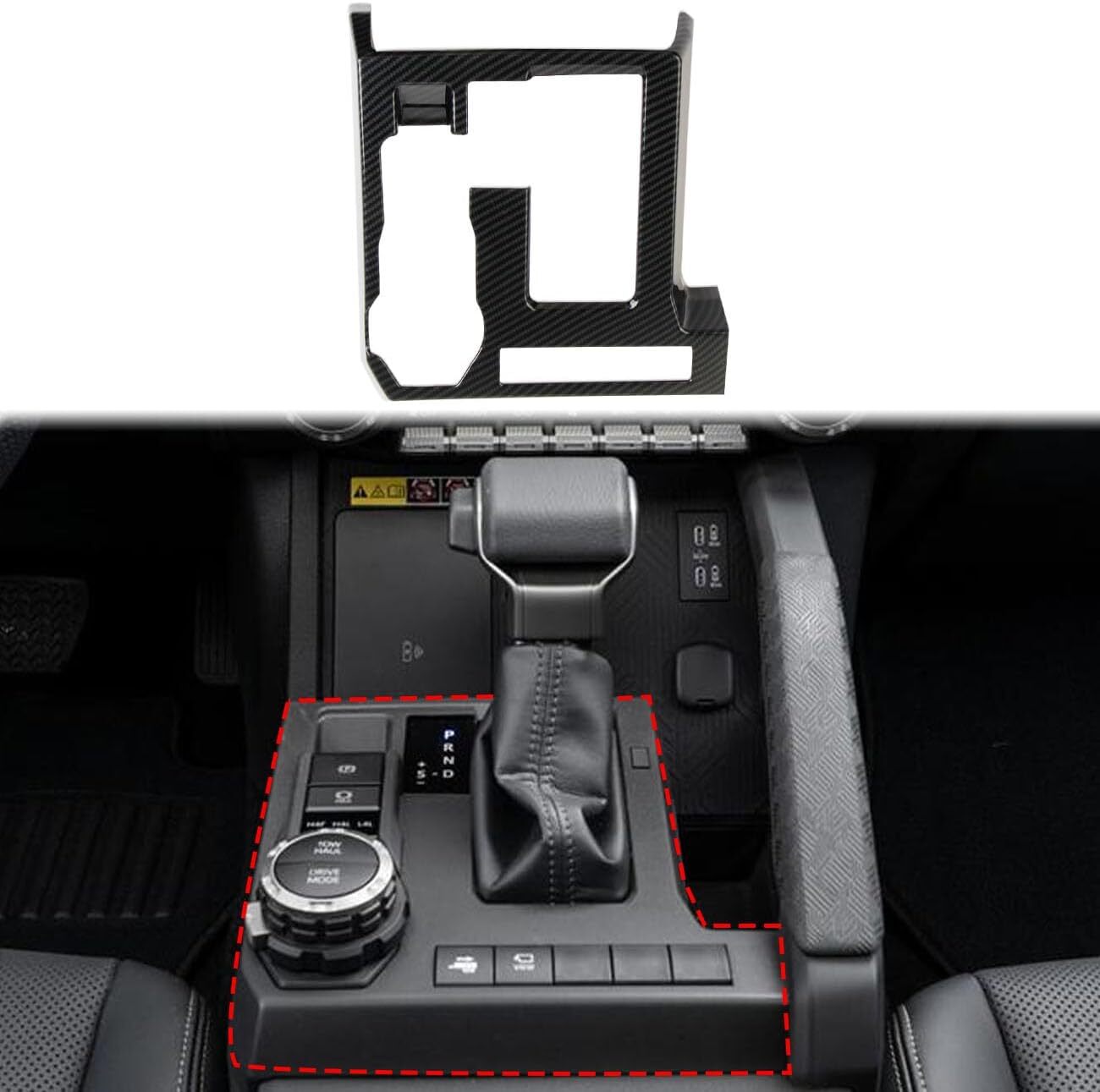 Carbon Fiber Look Gear Shift Panel Cover Trim Frame fits Toyota Tacoma 2024 2026